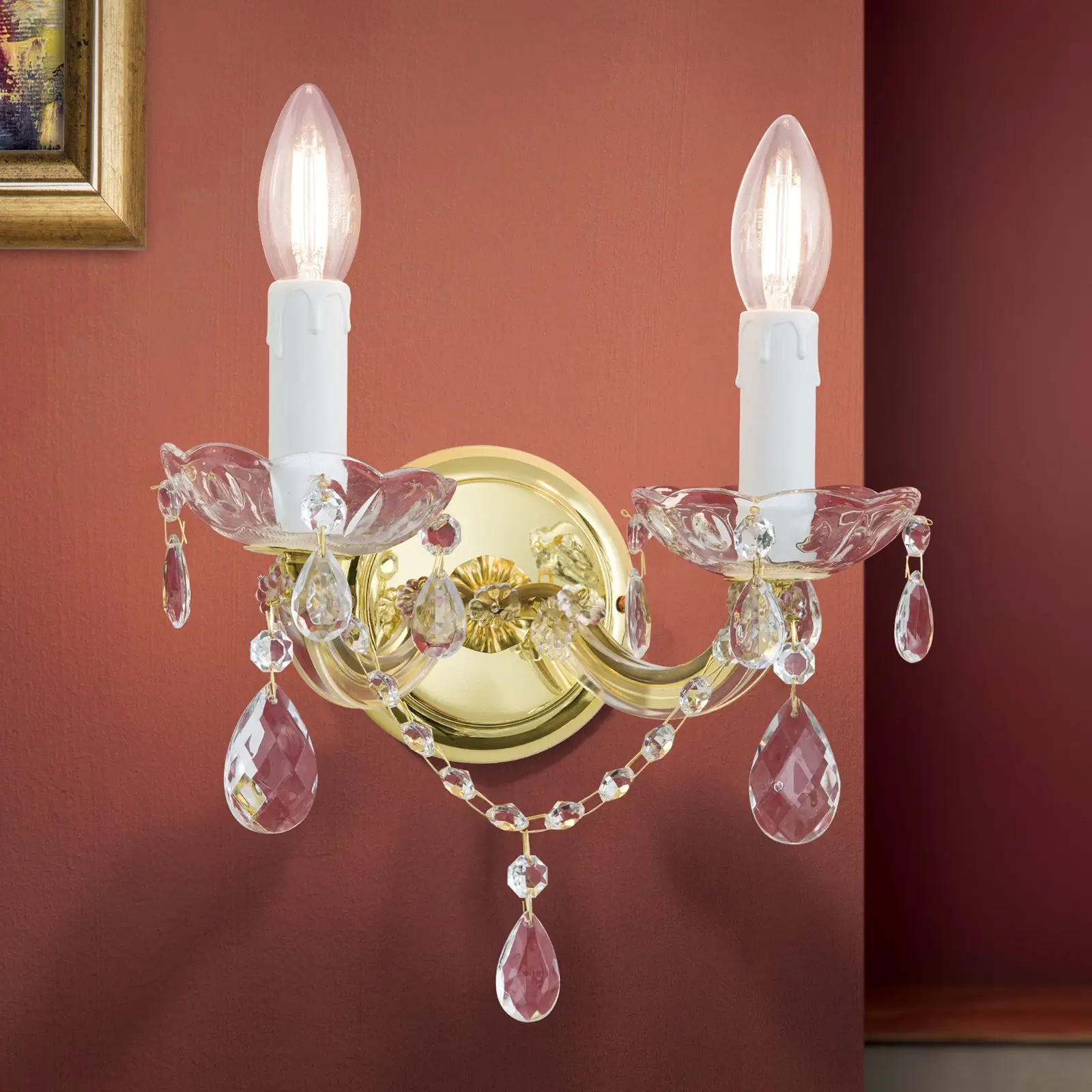 Zidna lampa MARIE CLAIRE, sa dva izvora svetla, pozlaćena - 2