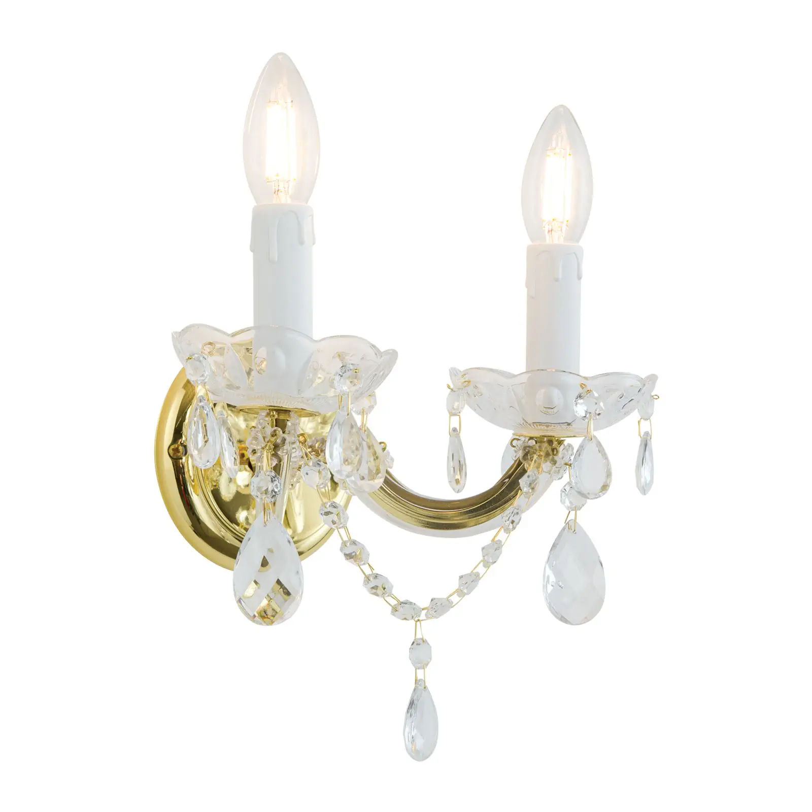 Zidna lampa MARIE CLAIRE, sa dva izvora svetla, pozlaćena - 4