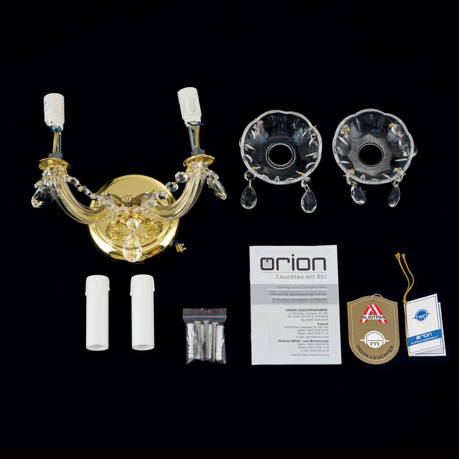 Zidna lampa MARIE CLAIRE, sa dva izvora svetla, pozlaćena - 8