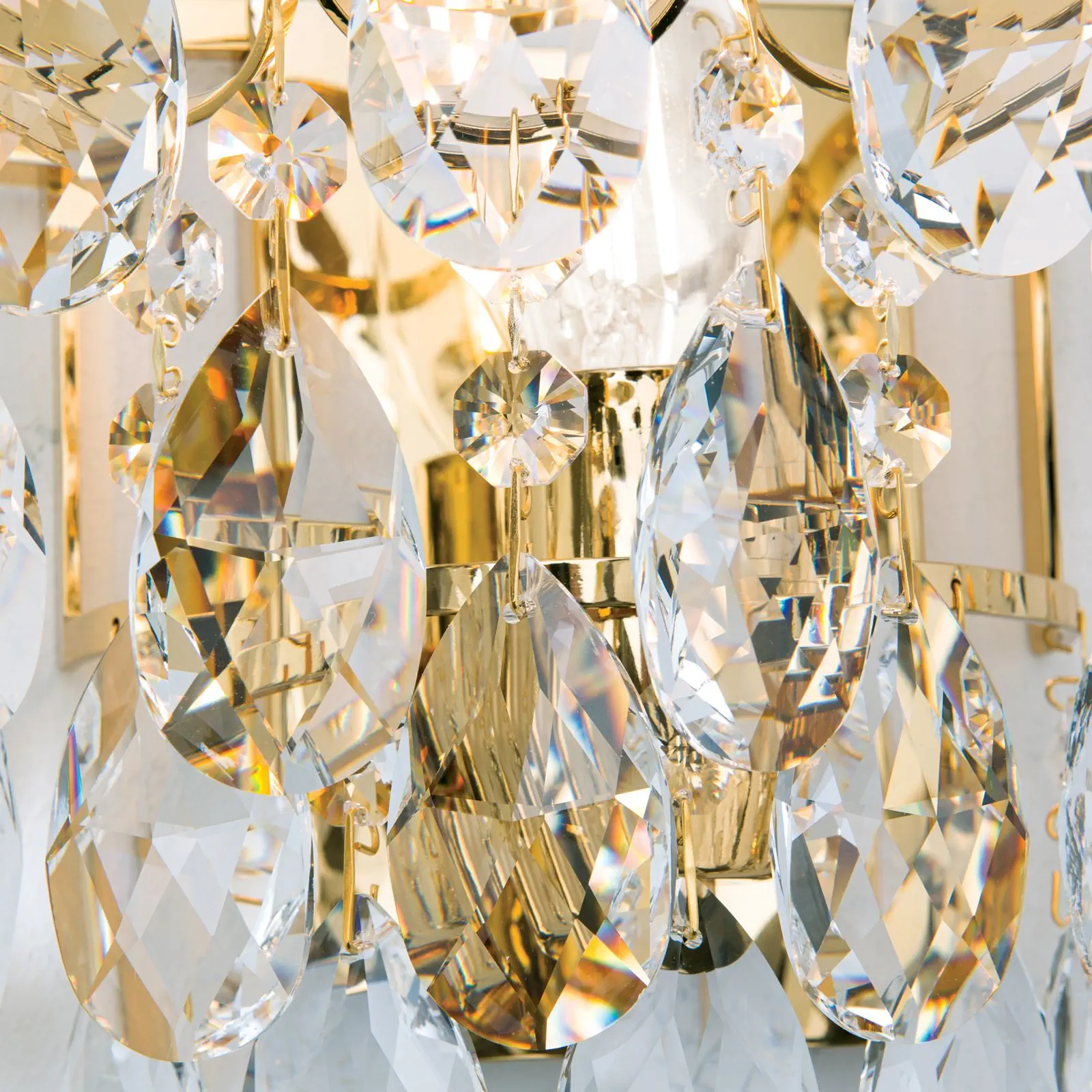 Zidna lampa KRISTALL KLASSISCH, sa jednim izvorom svetla, pozlaćena, sa prekidačem na povlačenje - 5