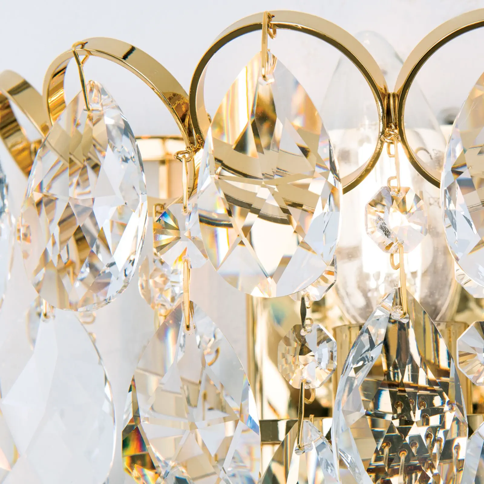 Zidna lampa KRISTALL KLASSISCH, sa jednim izvorom svetla, pozlaćena, sa prekidačem na povlačenje - 6