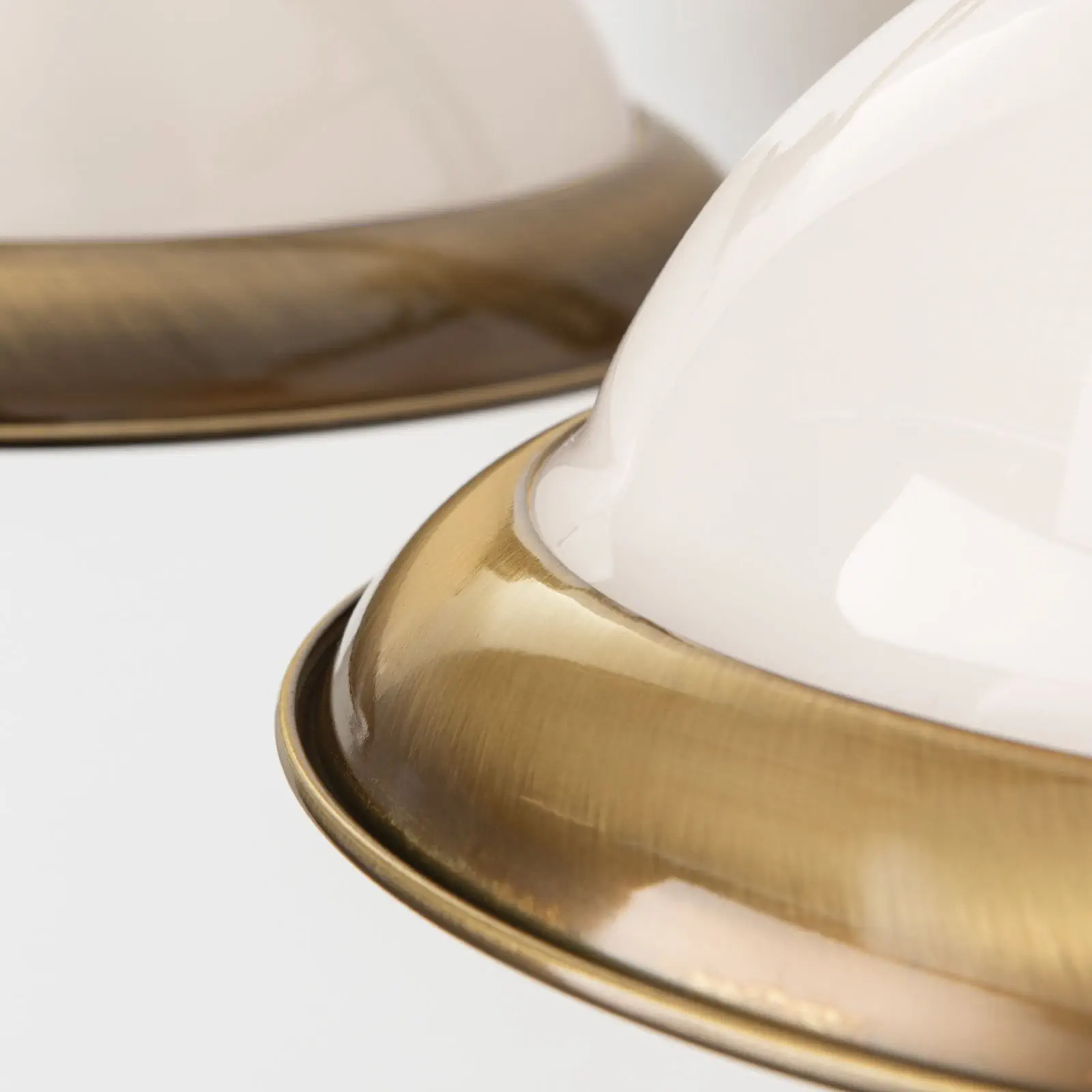 Zidna lampa AUSTRIAN OLD LAMP, antik mesing završna obrada, sa 2 abažura od šampanj stakla - 5