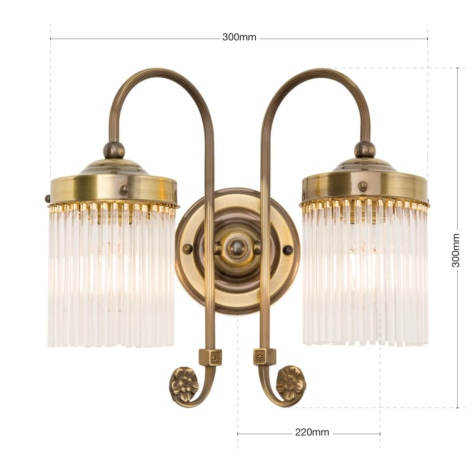 Zidna lampa STÄBCHENSERIE sa dva izvora svetla, patina - 7