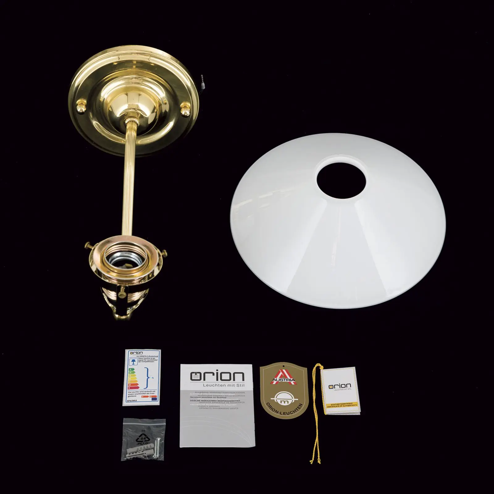 Zidna lampa ARTDESIGN, sa jednim izvorom svetla, sjajni mesing, sa opalnim staklom - 8