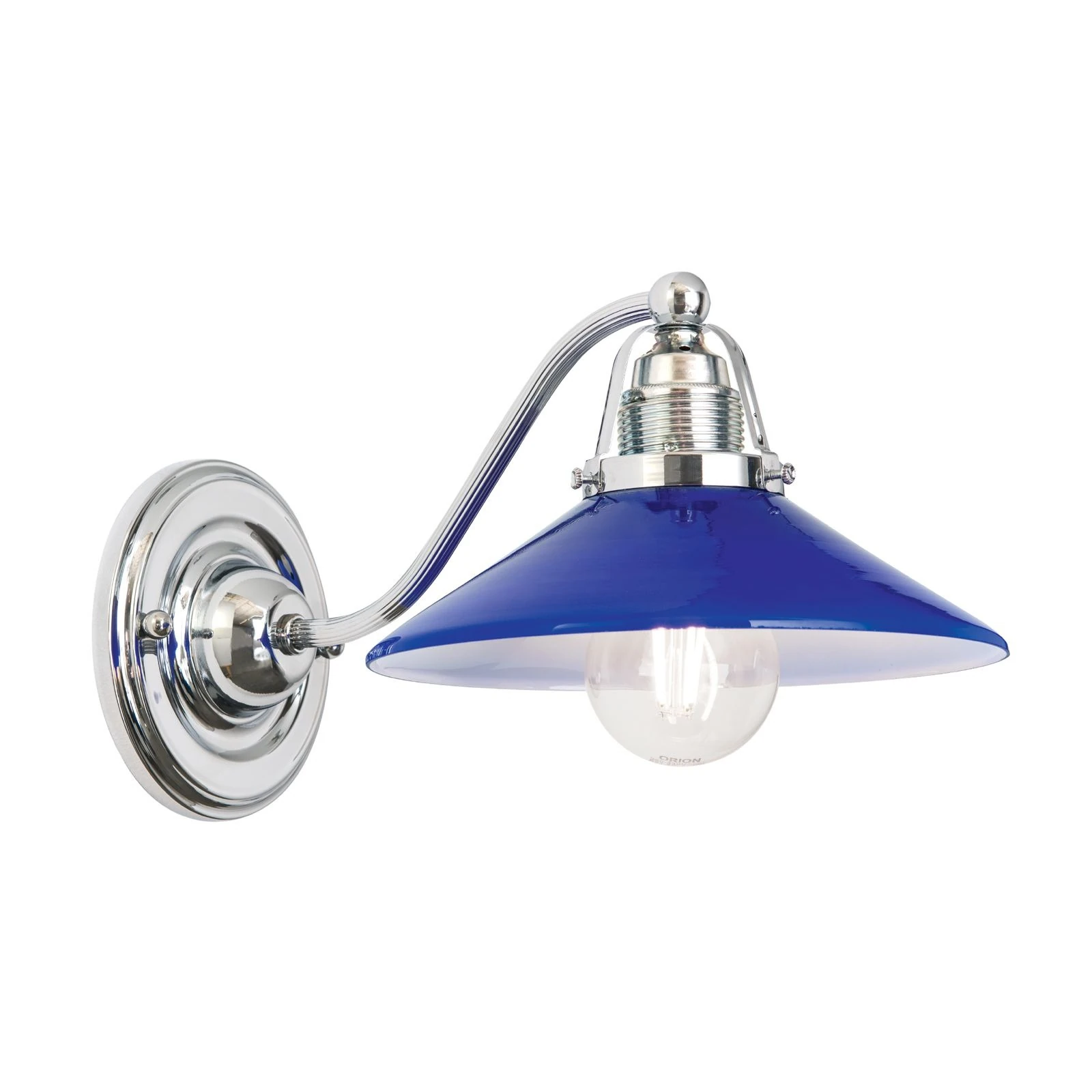 Zidna lampa ARTDESIGN, 1 izvor svetla, hrom, plavo staklo - 4