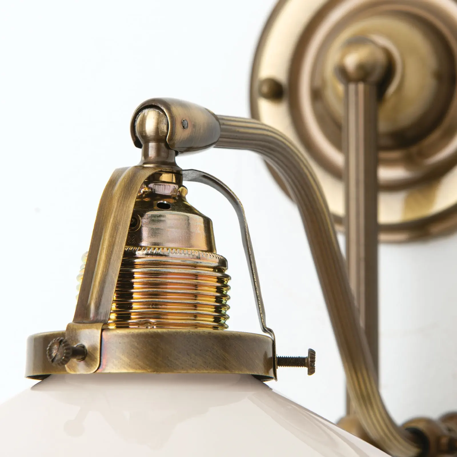 Zidna lampa ARTDESIGN sa jednim izvorom svetla, podesiva, antik mesing završna obrada, šampanj staklo - 5