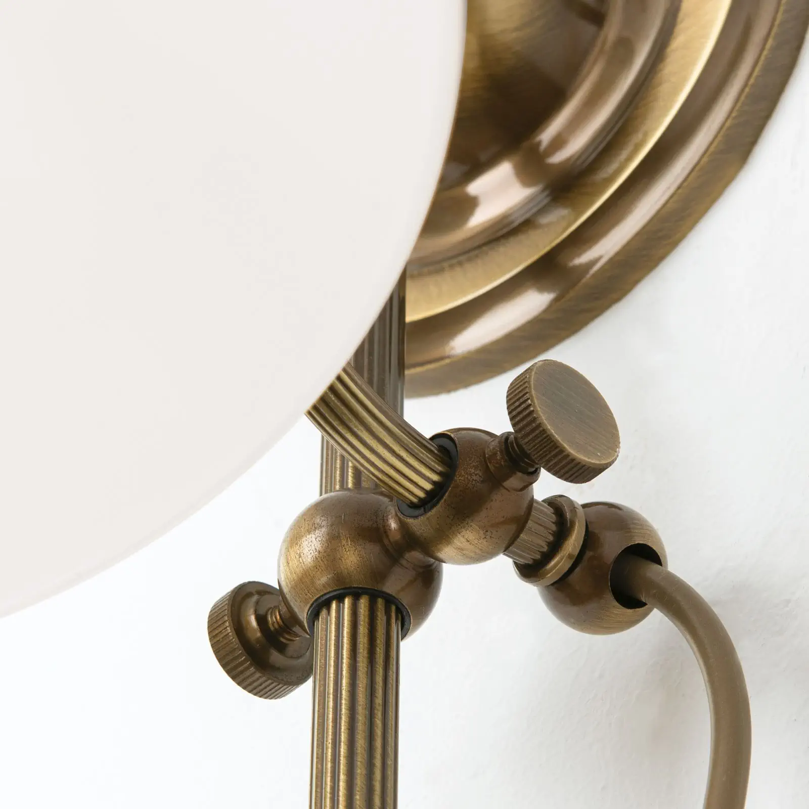 Zidna lampa ARTDESIGN sa jednim izvorom svetla, podesiva, antik mesing završna obrada, šampanj staklo - 6