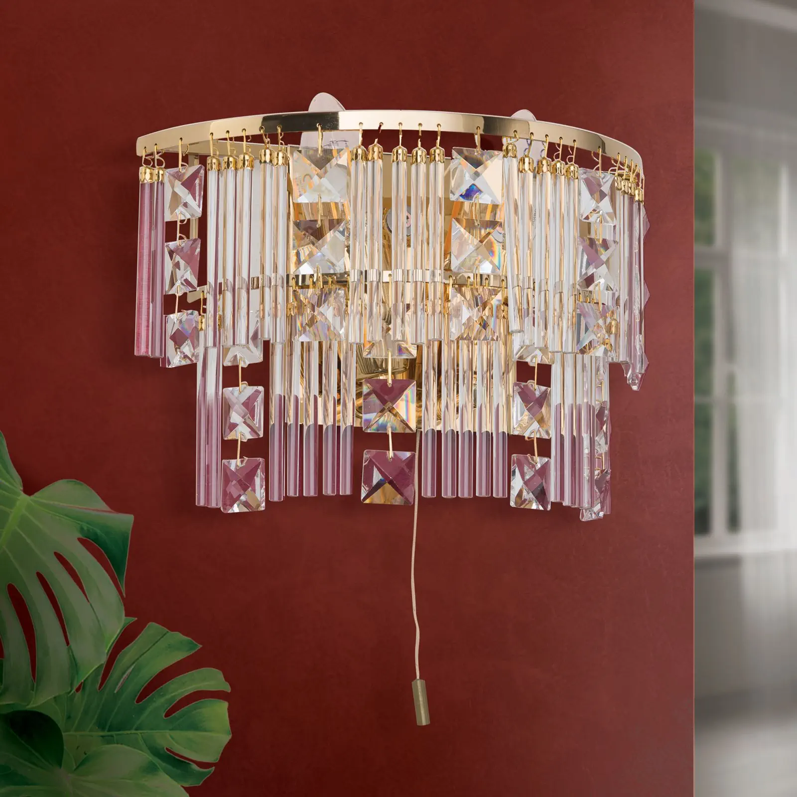 Zidna lampa KRISTALL KLASSISCH, sa dva izvora svetla, zlatna, H16 cm - 3