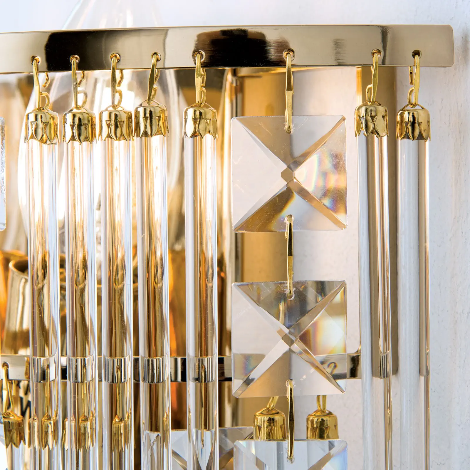 Zidna lampa KRISTALL KLASSISCH, sa dva izvora svetla, zlatna, H16 cm - 6