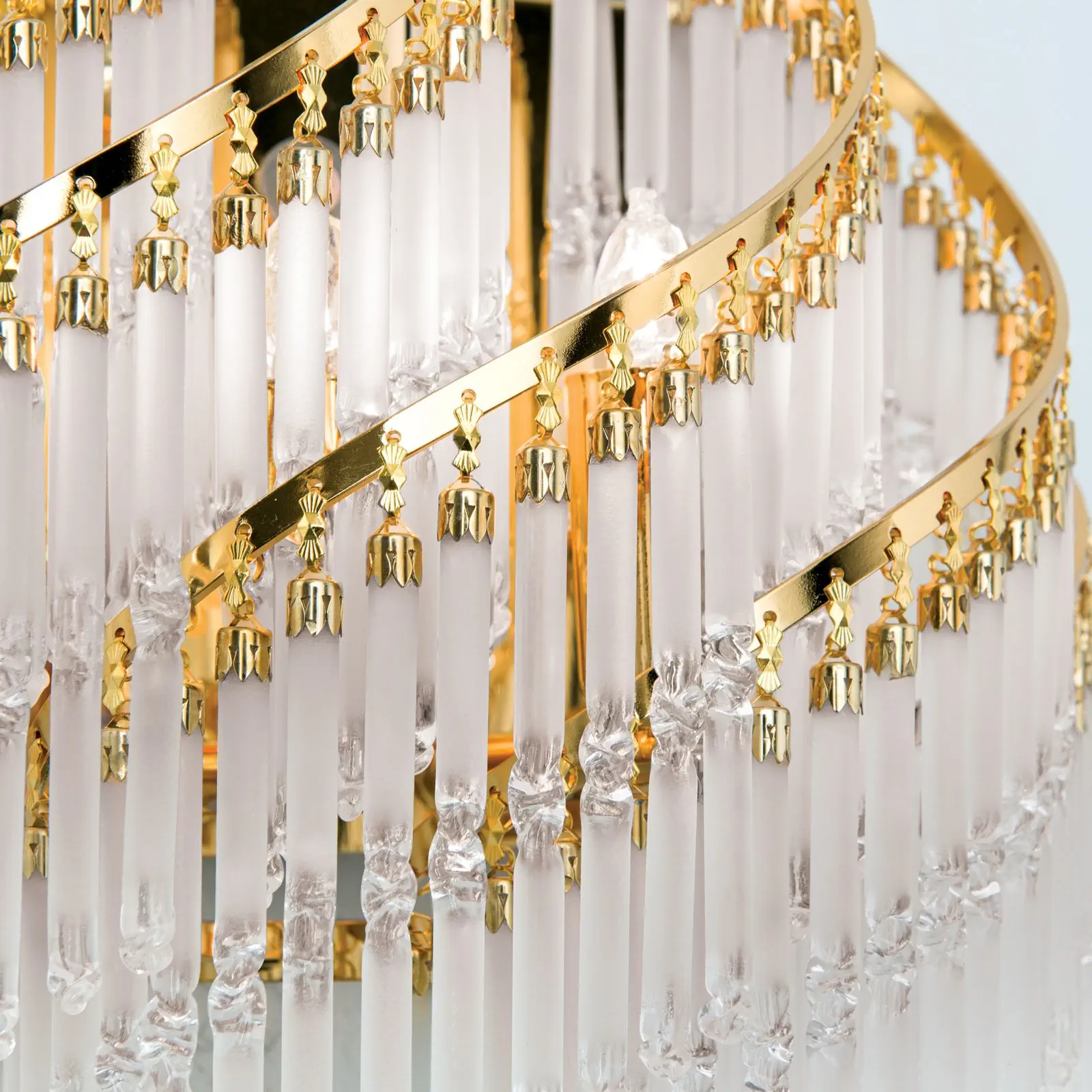 Okrugla zidna lampa KRISTALL KLASSISCH, 2 izvora svetla, zlatna, H24cm - 5