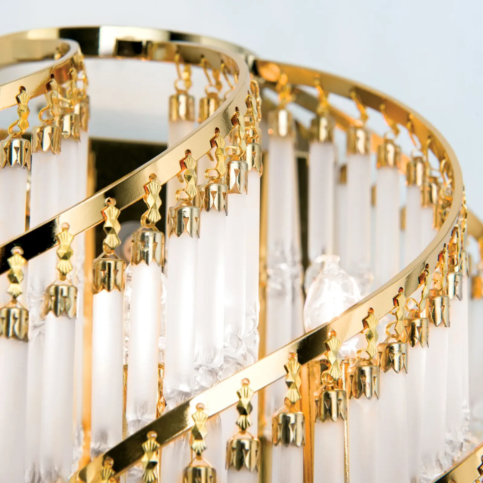 Okrugla zidna lampa KRISTALL KLASSISCH, 2 izvora svetla, zlatna, H24cm - 6