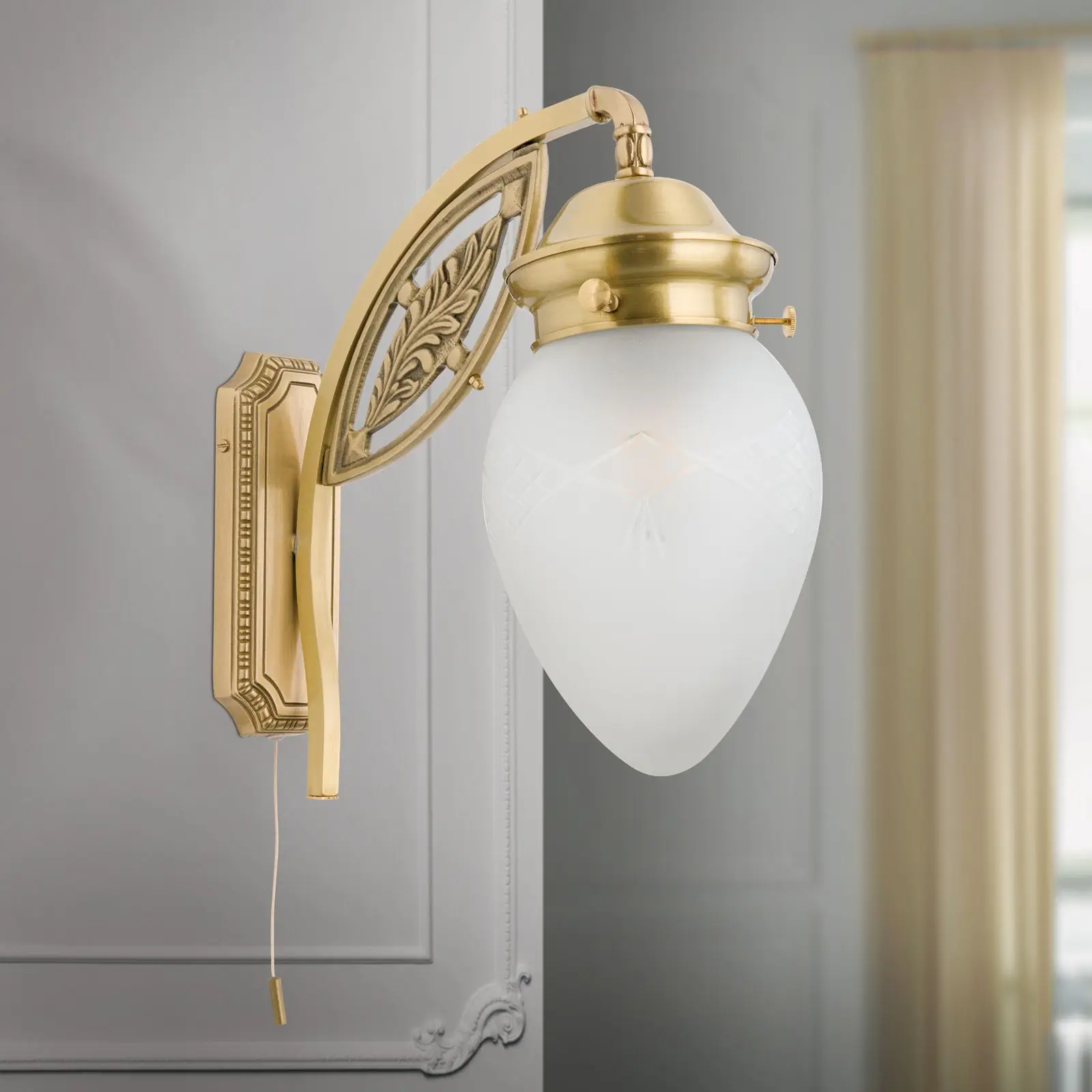 Zidna lampa BUDAPEST, sa jednim izvorom svetla, bronzana - 3