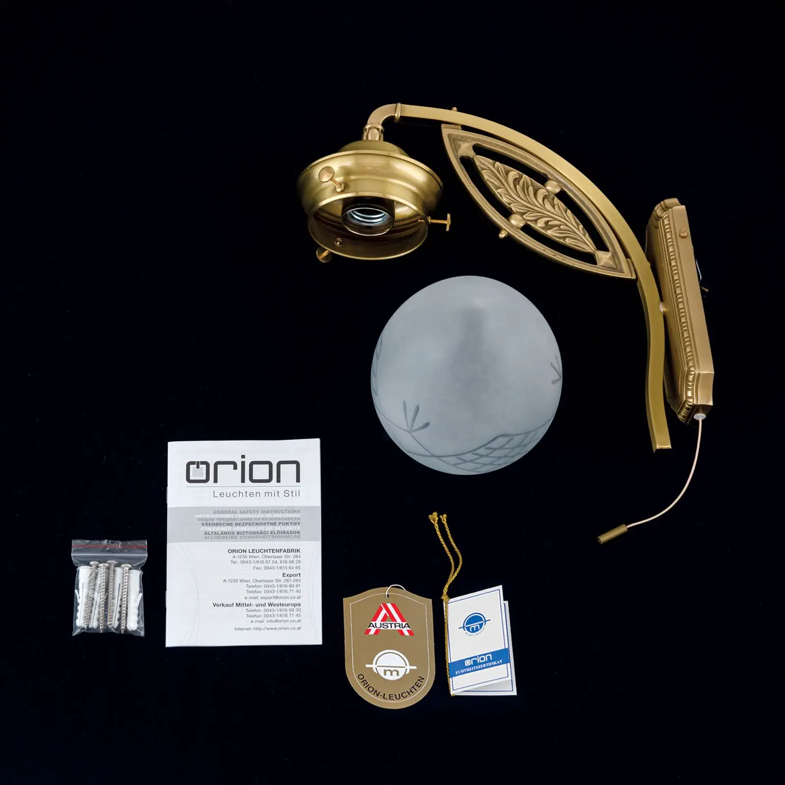 Zidna lampa BUDAPEST, sa jednim izvorom svetla, bronzana - 8