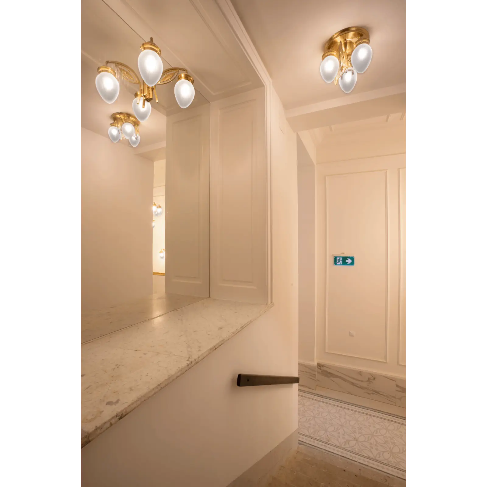 Zidna lampa BUDAPEST, sa dva izvora svetla, bronzana - 10