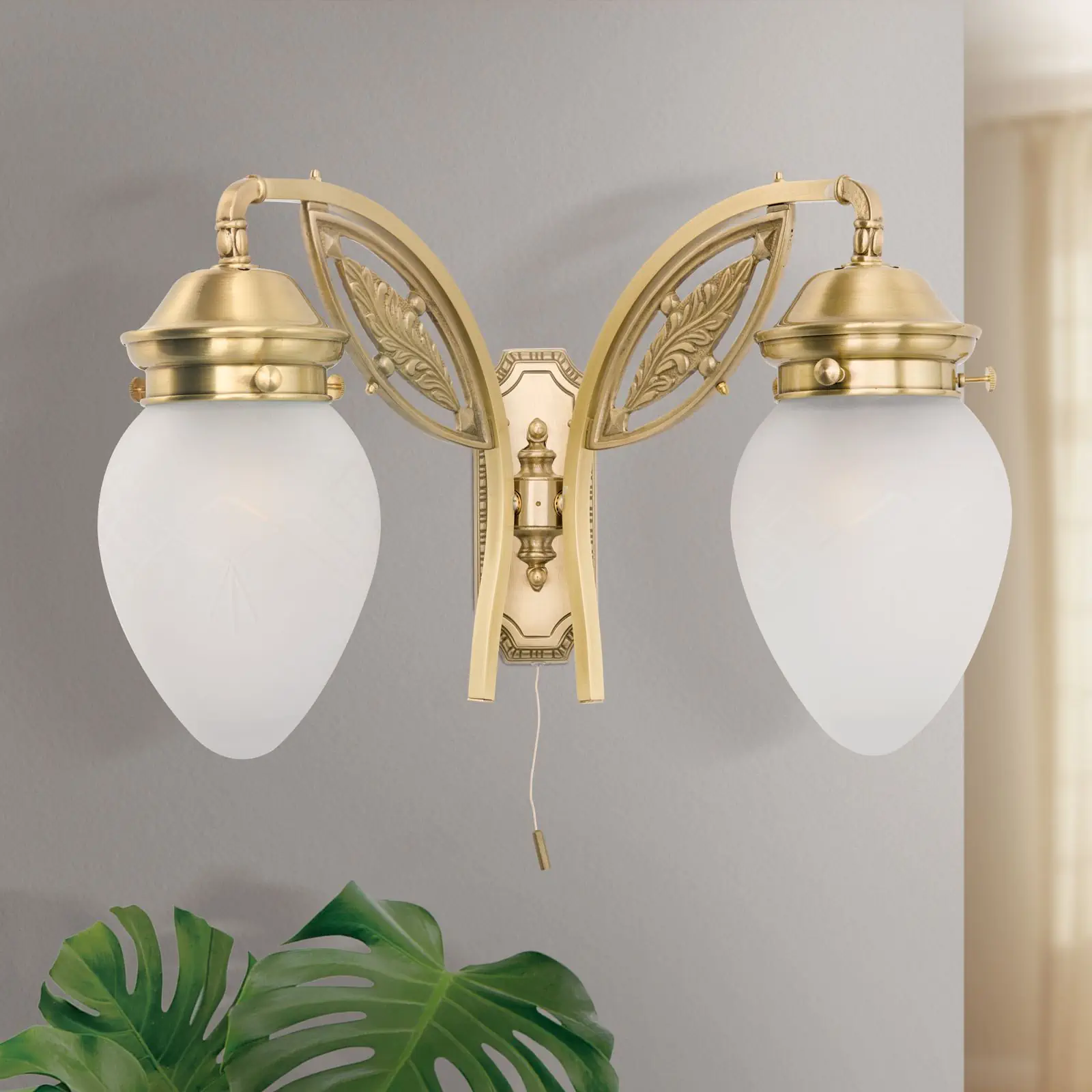 Zidna lampa BUDAPEST, sa dva izvora svetla, bronzana - 3