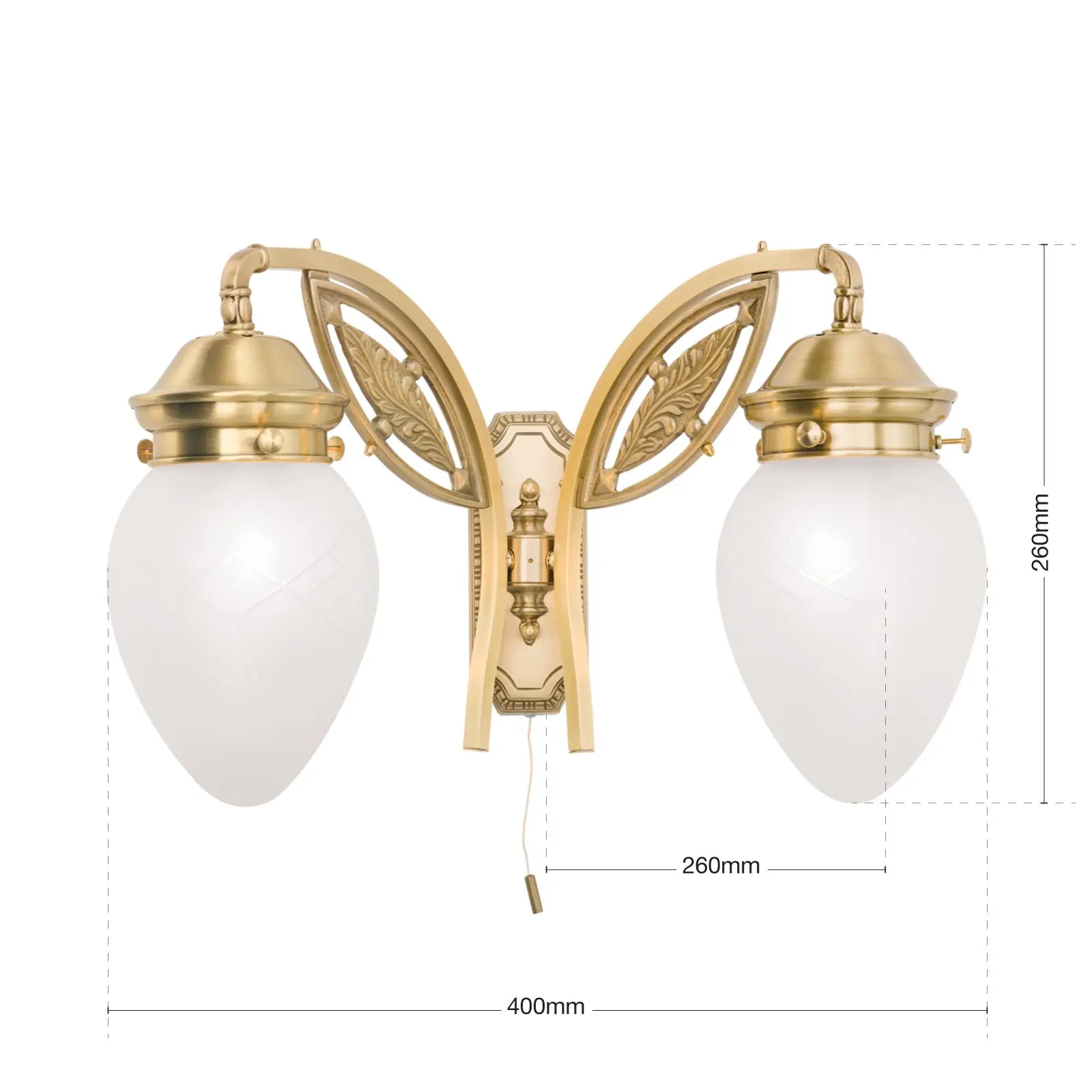 Zidna lampa BUDAPEST, sa dva izvora svetla, bronzana - 7