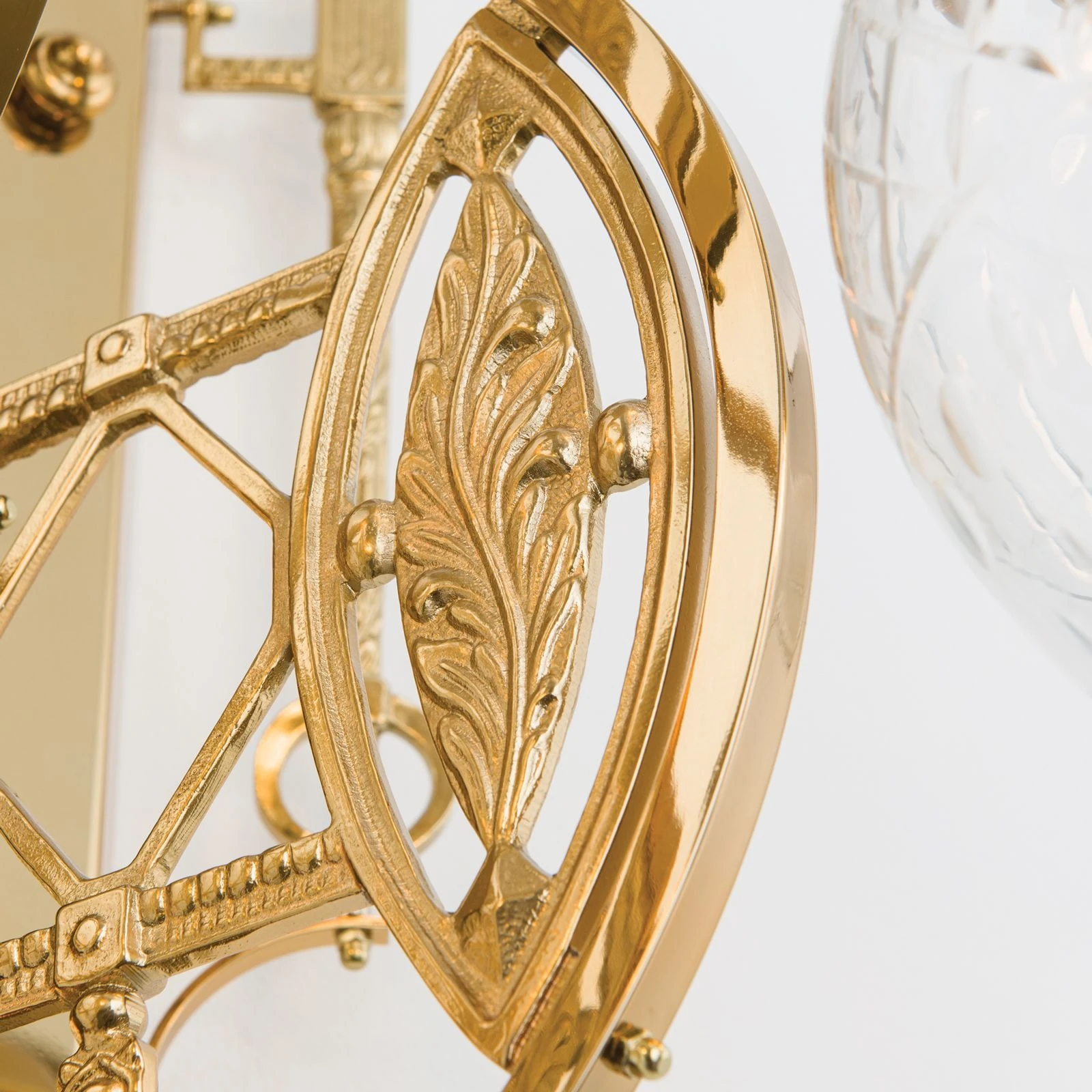 Zidna lampa BUDAPEST, 3 izvora svetla, 24-karatno pozlaćena, sa prozirnim sečenim staklima - 5