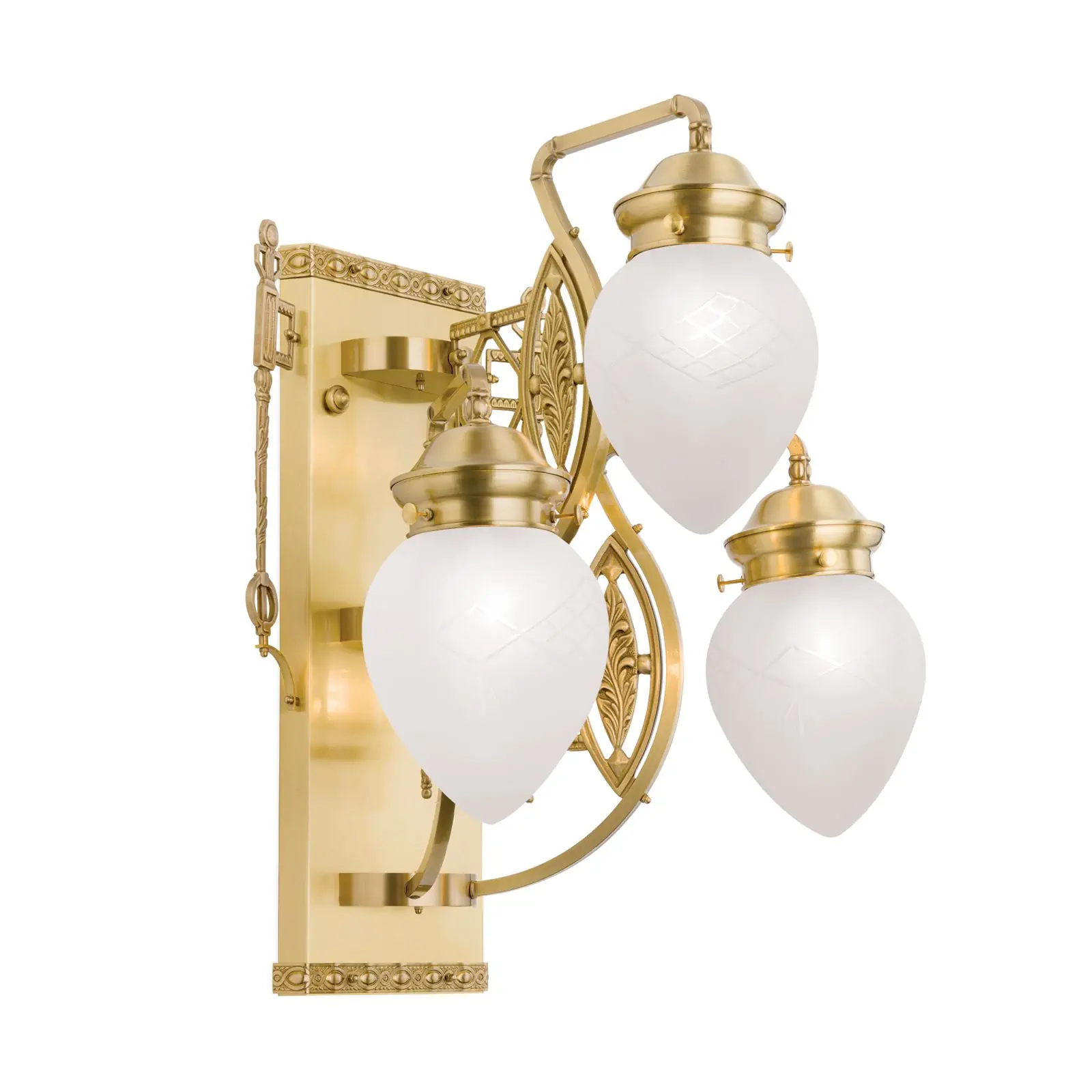 Zidna lampa BUDAPEST, sa tri izvora svetla, bronzana - 4