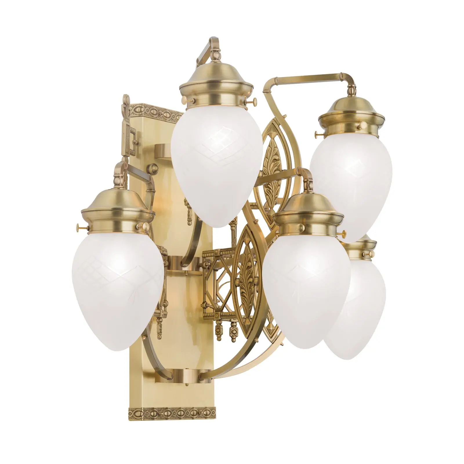 Zidna lampa BUDAPEST, sa pet izvora svetla, bronzana - 4