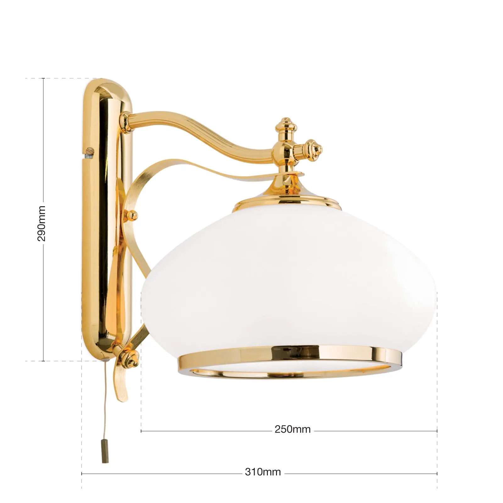 Zidna lampa EMPIRE, sa jednim izvorom svetla, pozlaćeno - 7