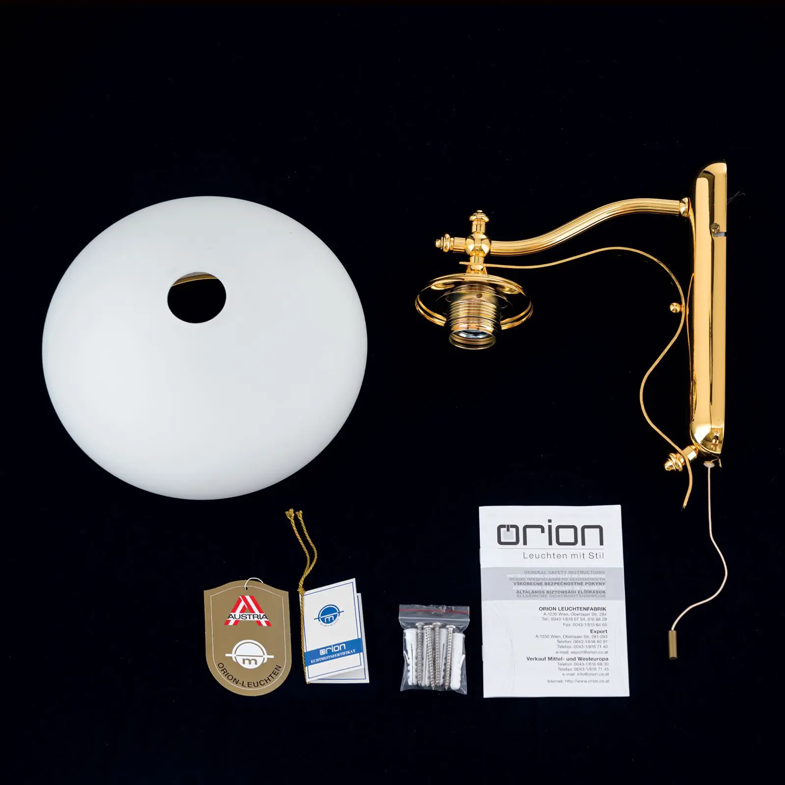 Zidna lampa EMPIRE, sa jednim izvorom svetla, pozlaćeno - 8