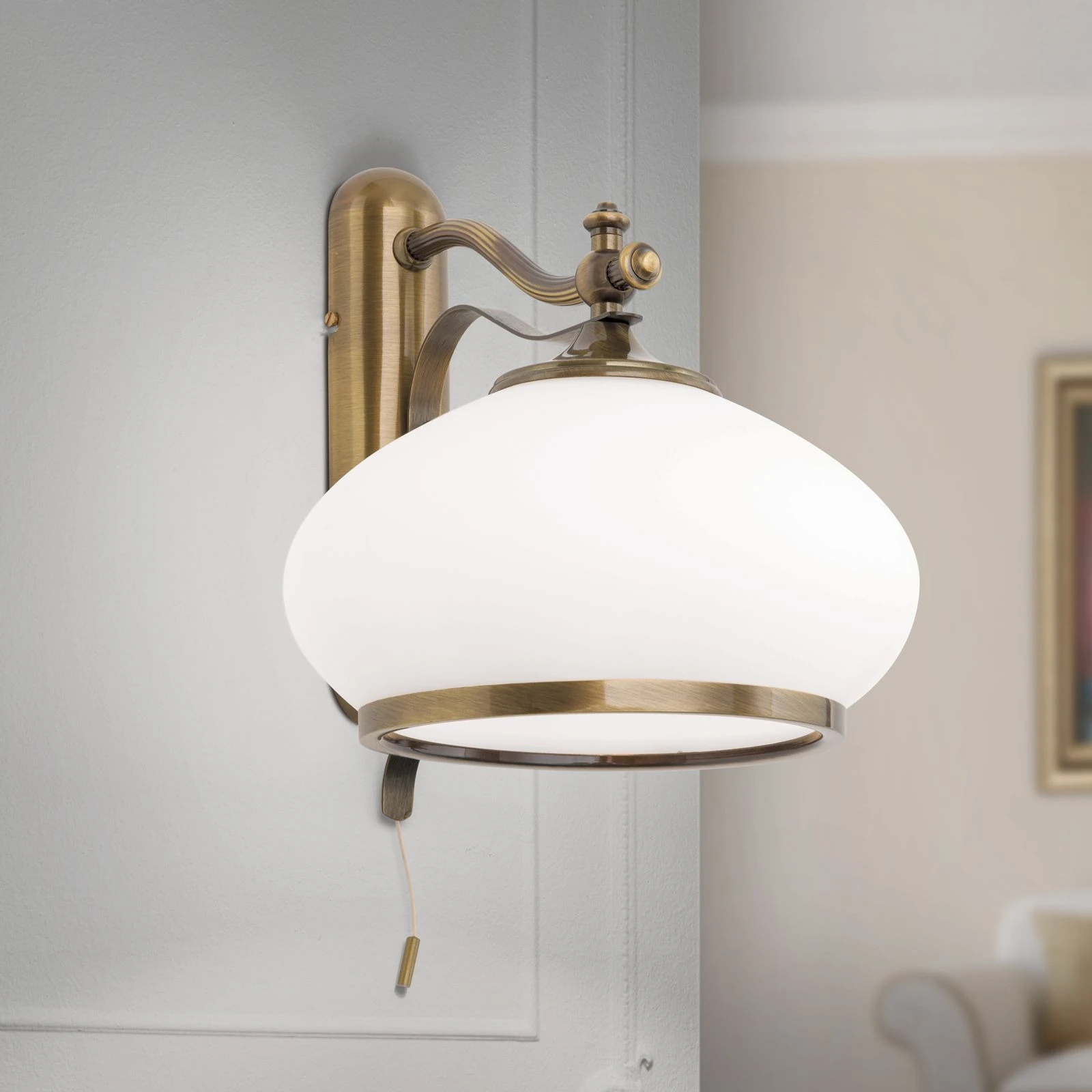 Zidna lampa EMPIRE, sa jednim izvorom svetla, antik mesing - 2