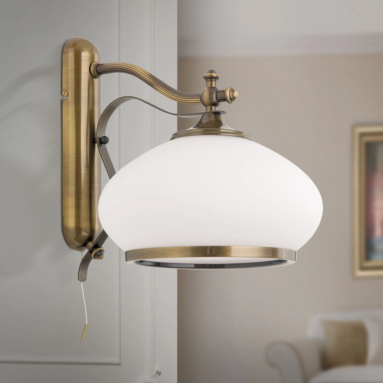 Zidna lampa EMPIRE, sa jednim izvorom svetla, antik mesing - 3