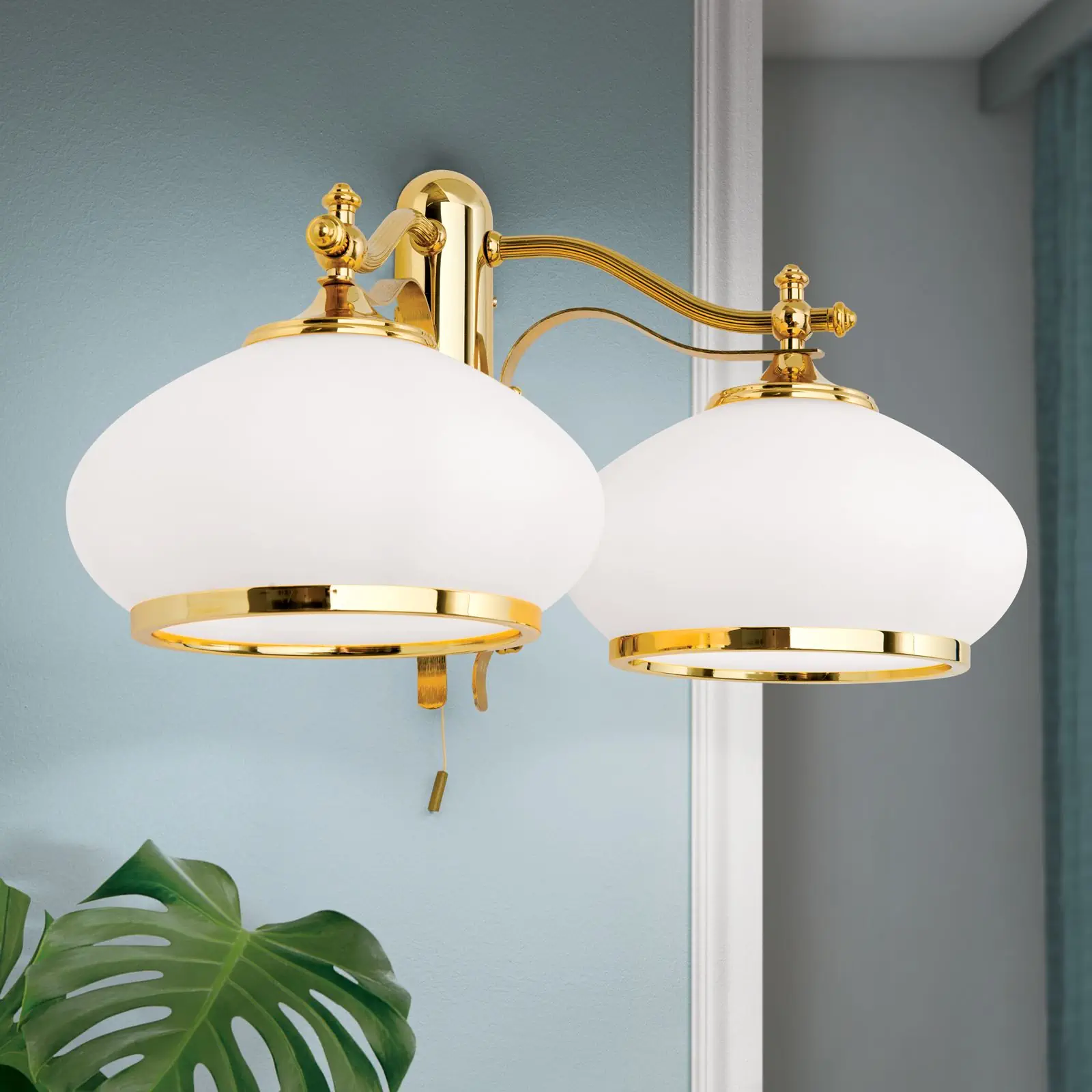 Zidna lampa EMPIRE, sa dva izvora svetla, pozlaćeno - 2