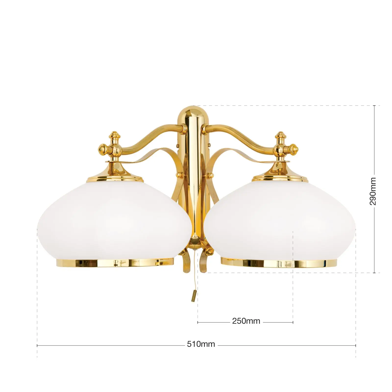 Zidna lampa EMPIRE, sa dva izvora svetla, pozlaćeno - 7