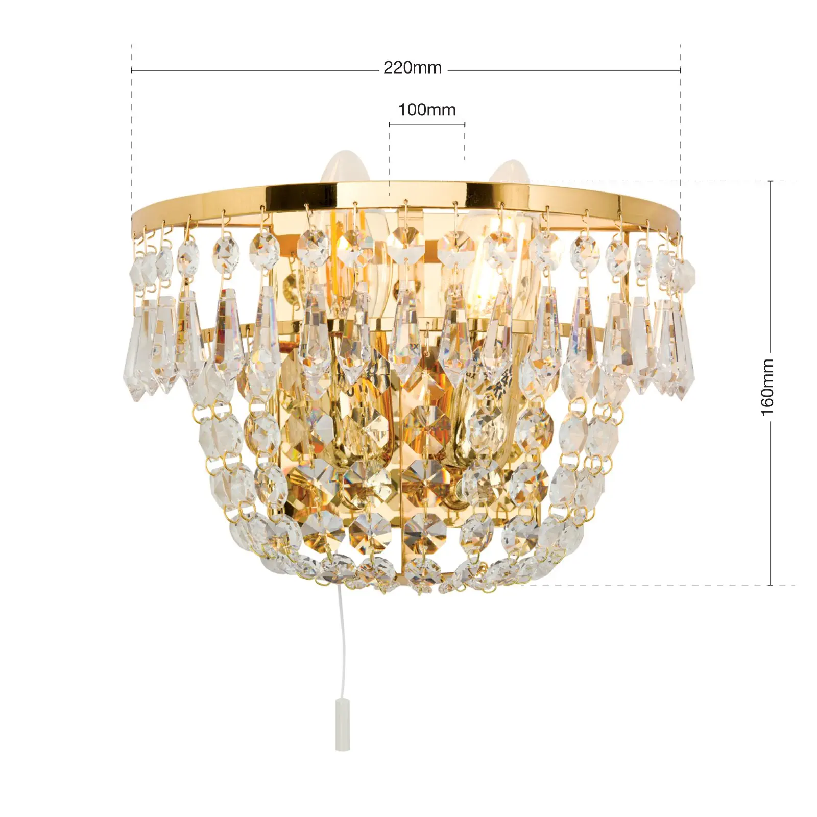 Zidna lampa SHERATON, 24-karatno pozlaćena - 7