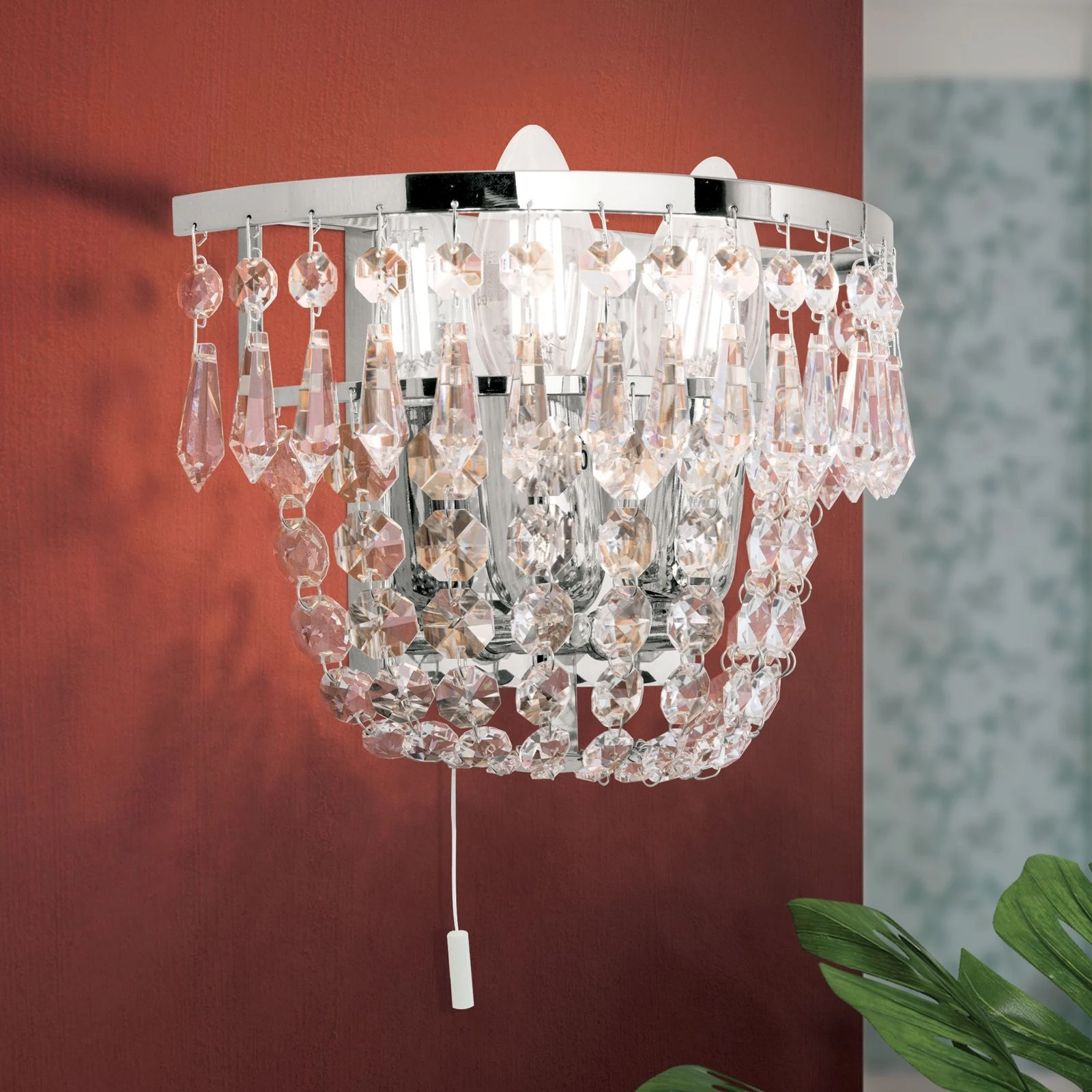 Zidna lampa SHERATON, 2 izvora svetla, hromirana - 2