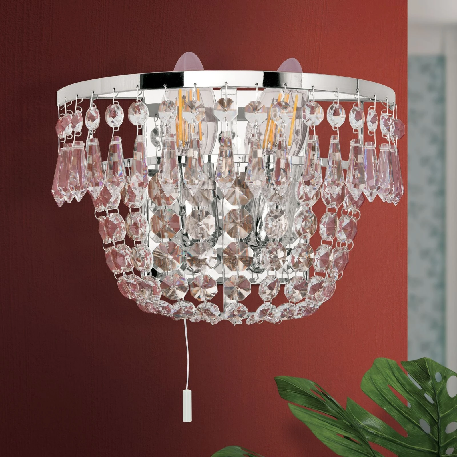 Zidna lampa SHERATON, 2 izvora svetla, hromirana - 3