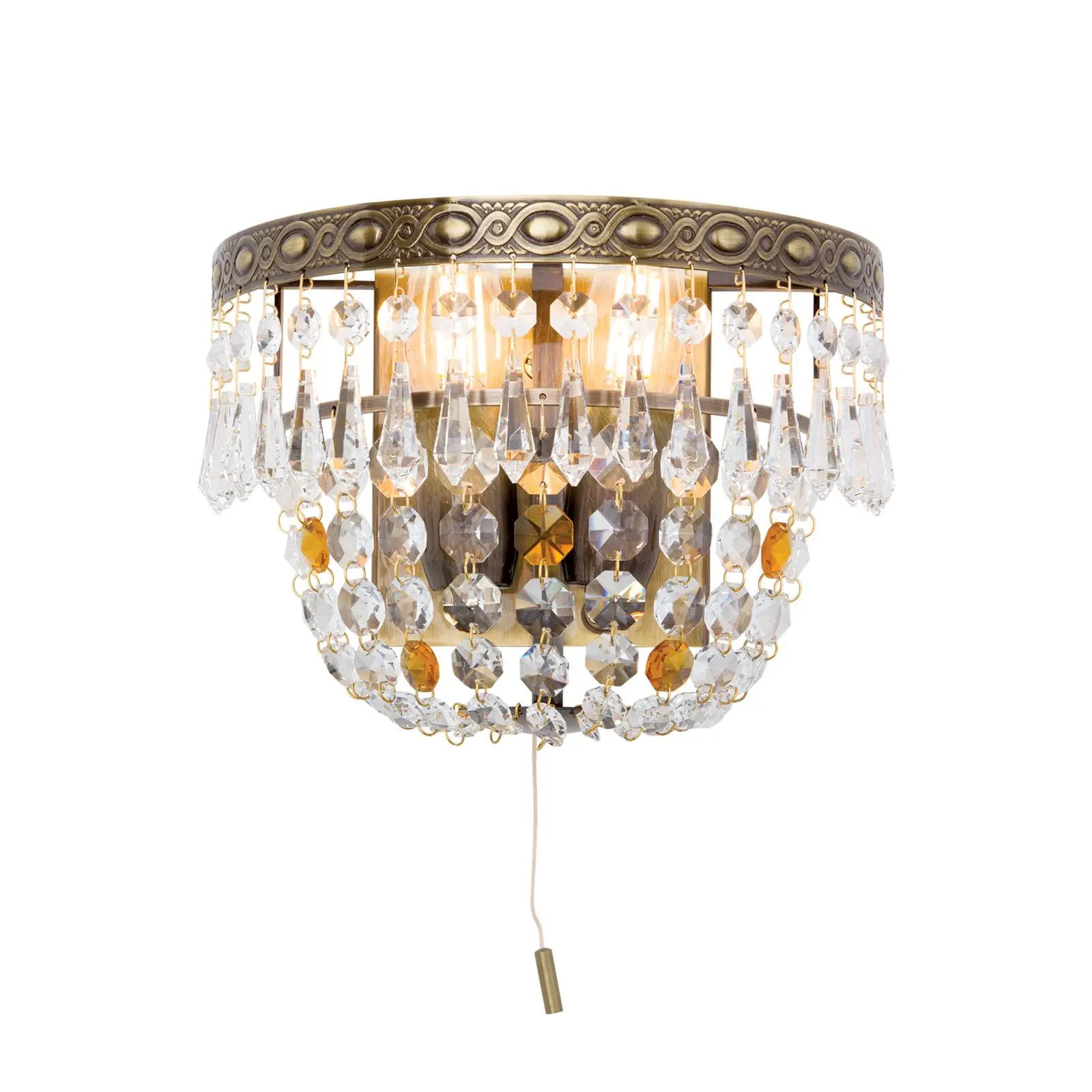 Zidna lampa SHERATON sa dva izvora svetla, patina, visina 16 cm - 4