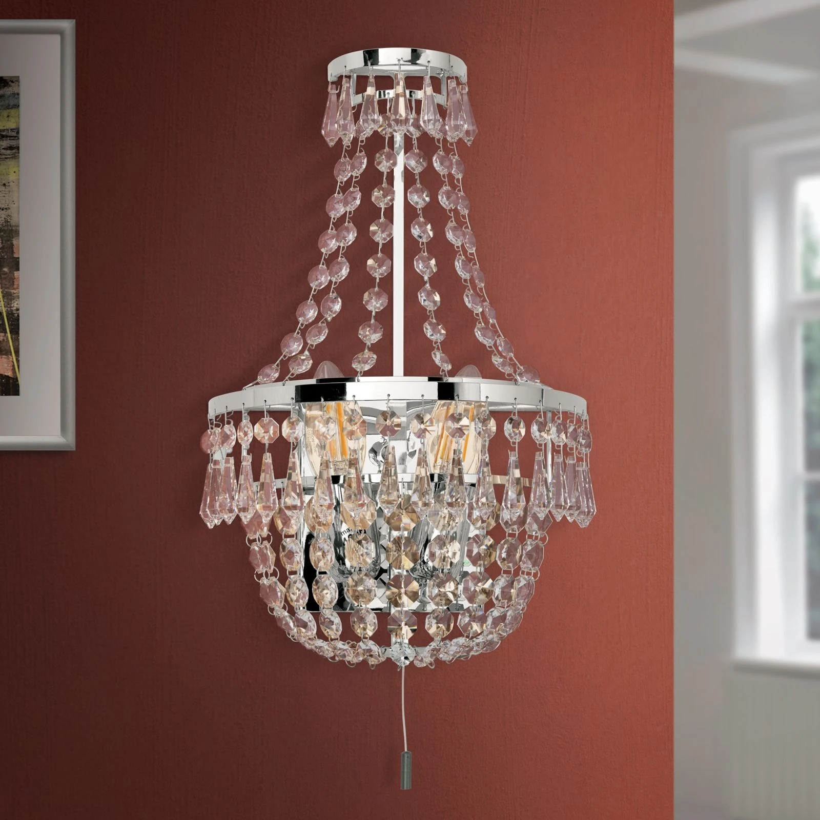 Zidna lampa SHERATON, 2 izvora svetla, hromirana - 3