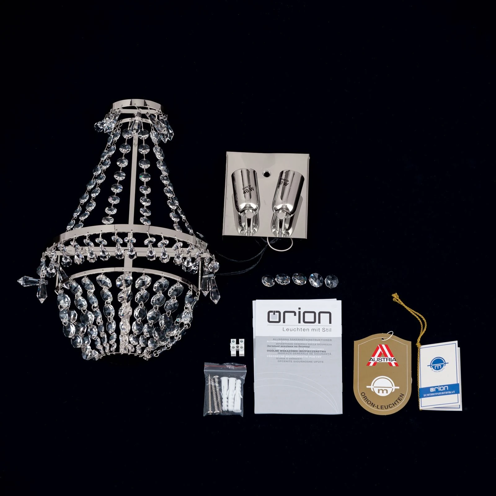 Zidna lampa SHERATON, 2 izvora svetla, hromirana - 8