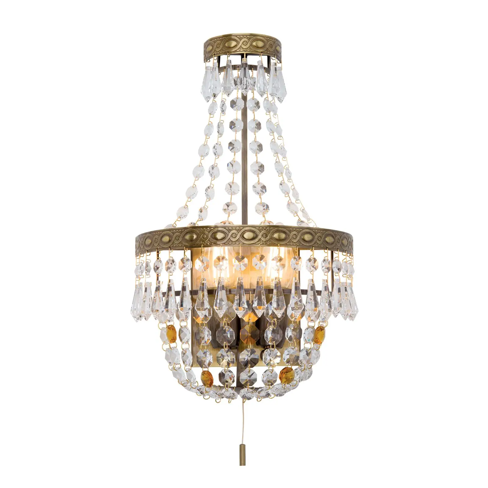 Zidna lampa SHERATON sa dva izvora svetla, patina, visina 36 cm - 4