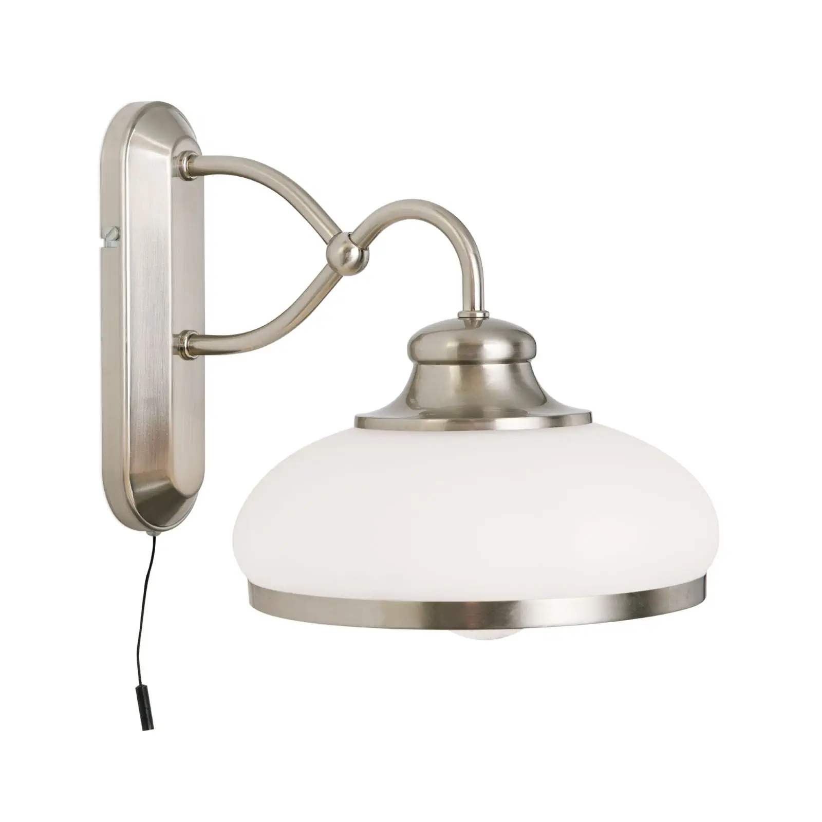 Zidna lampa LANDHAUS, sa jednim izvorom svetla, satinisani hrom, sa belim opal staklom - 4