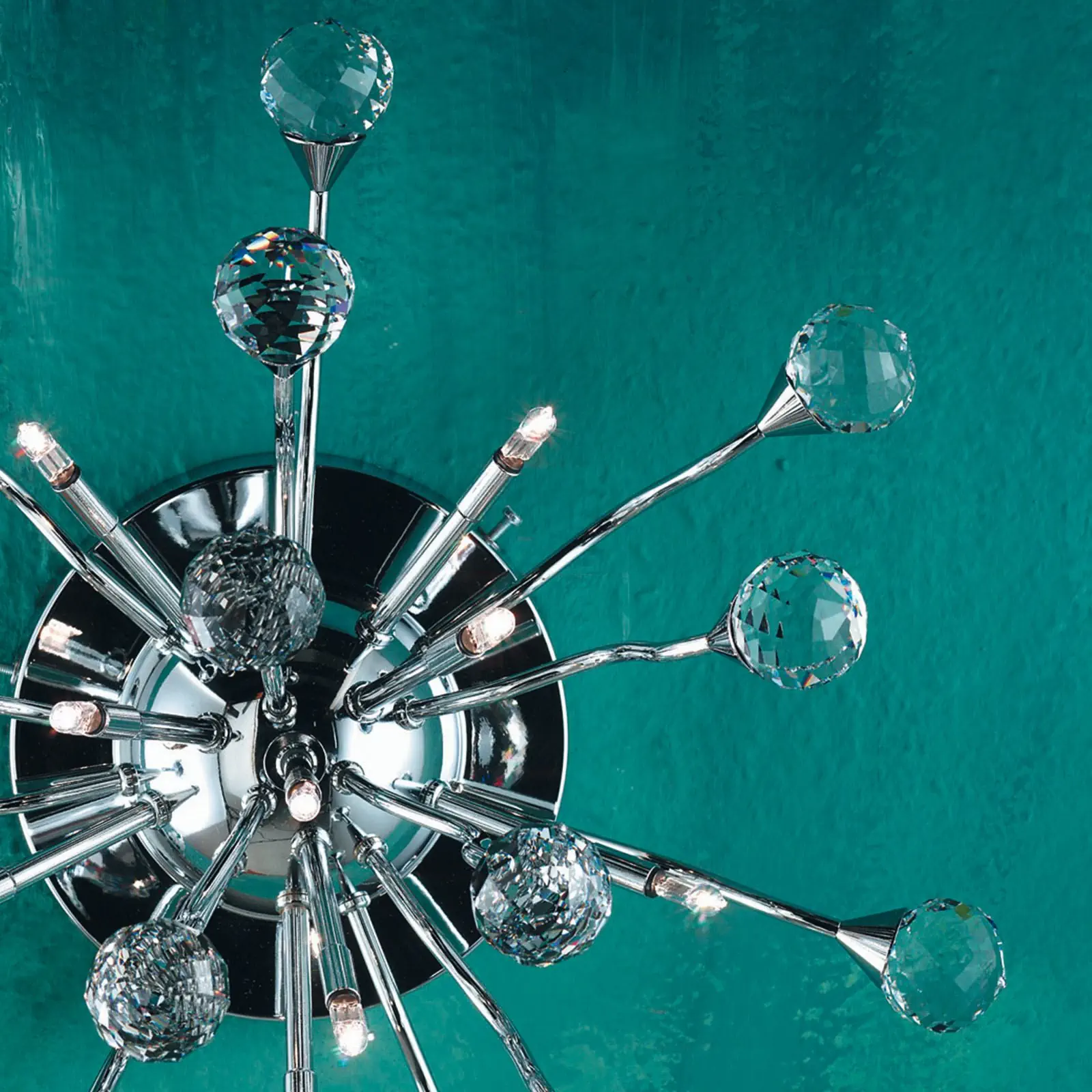 Zidna lampa GALAXY, sa devet izvora svetla, hromirana - 2