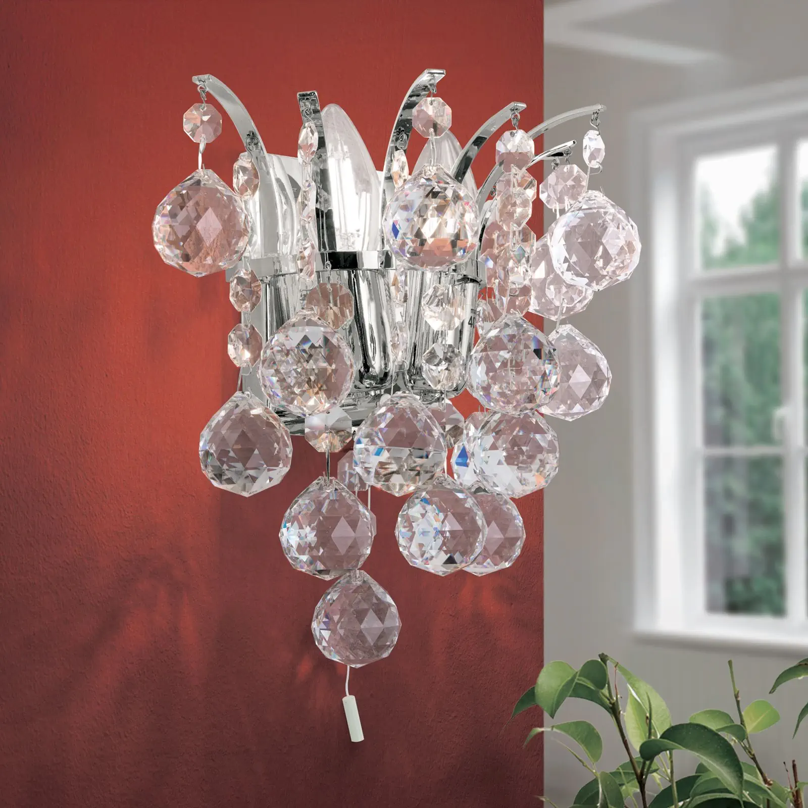 Zidna lampa KRISTALL KLASSISCH, sa dva izvora svetla, hromirana - 2