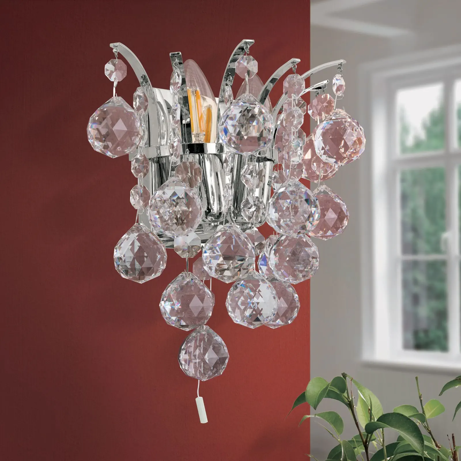 Zidna lampa KRISTALL KLASSISCH, sa dva izvora svetla, hromirana - 3