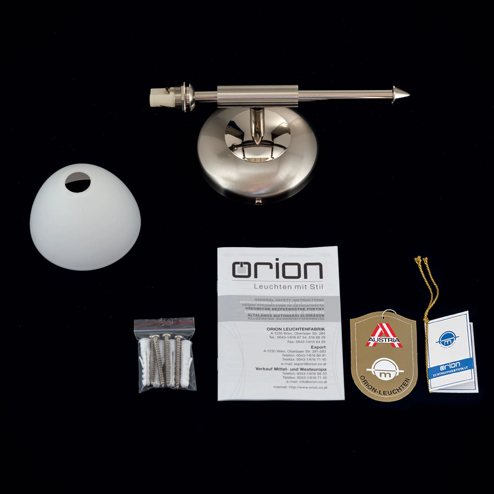 Zidna lampa OPALDESIGN, 1 izvor svetla, saten hrom, opalno staklo - 8