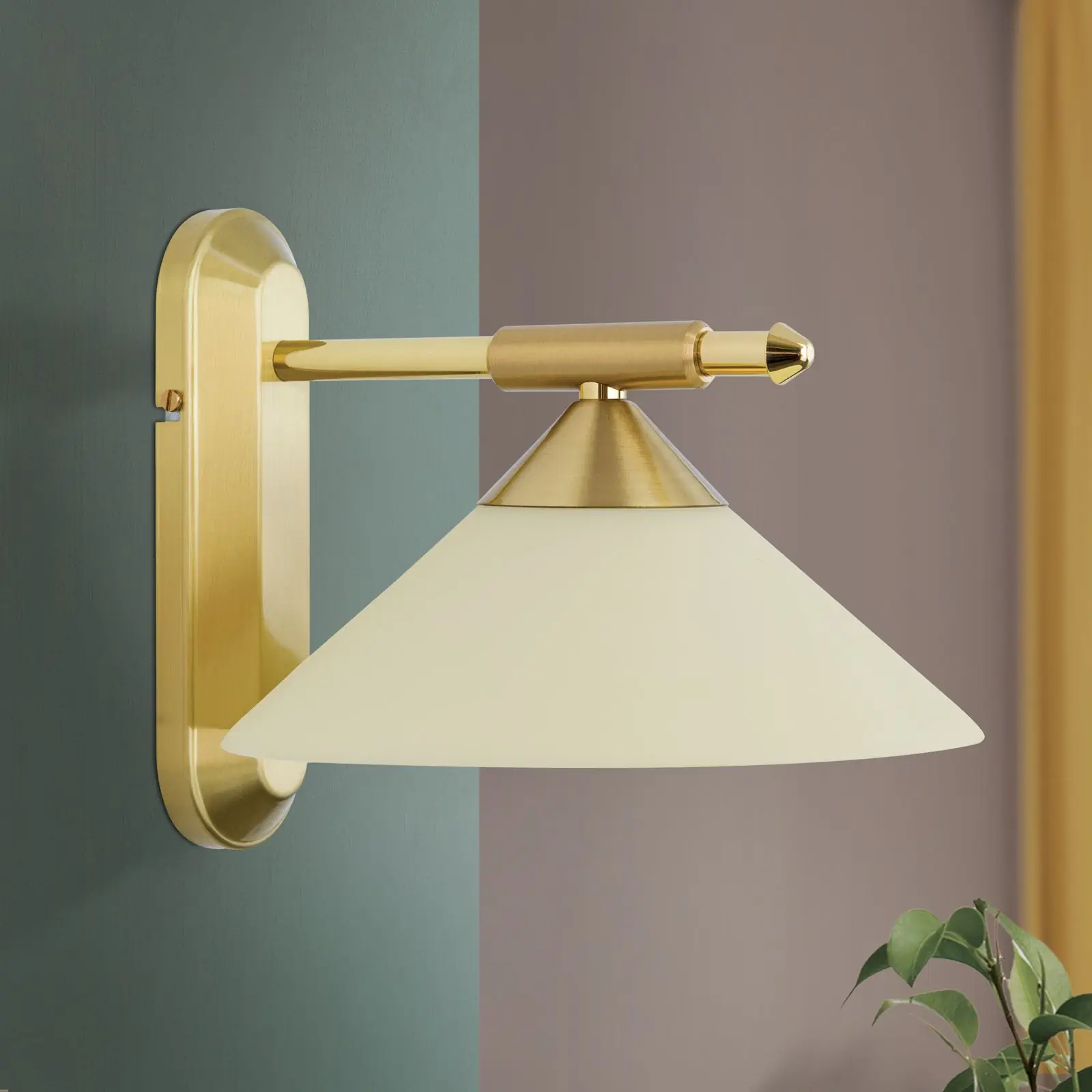 Zidna lampa ARTDESIGN, sa jednim izvorom svetla, mat mesing, sa staklom boje šampanjca - 3