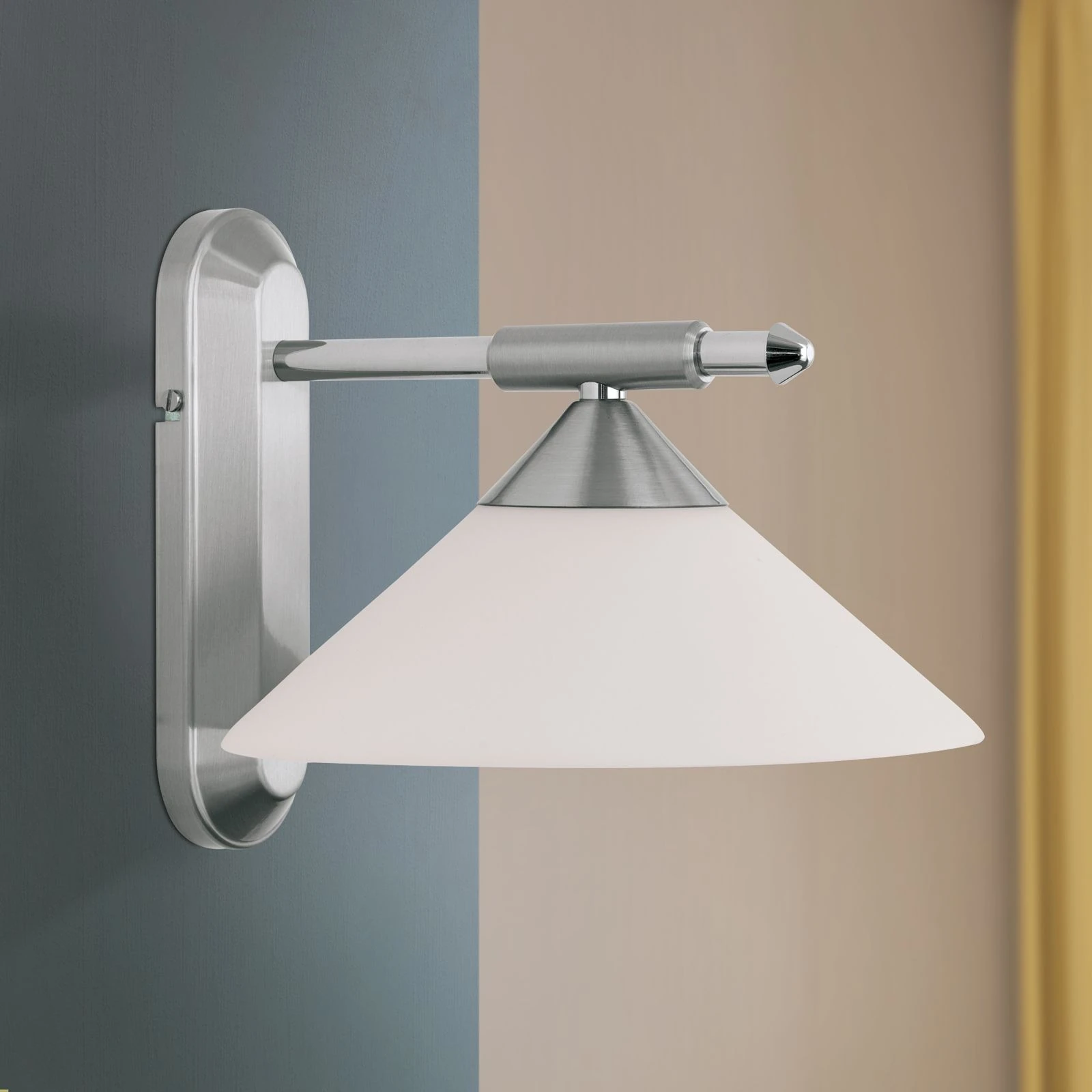 Zidna lampa ARTDESIGN, opalni stakleni abažur, saten hrom - 3