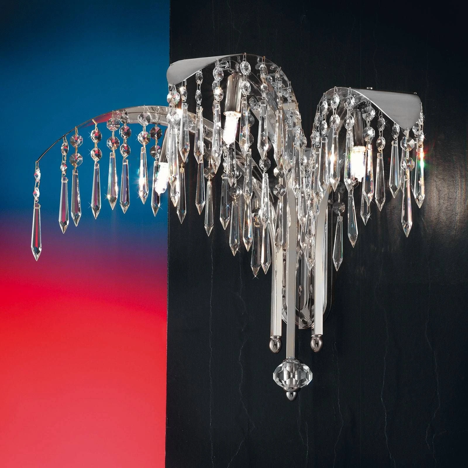 Zidna lampa PALME, sa 3 izvora svetla, hromirana