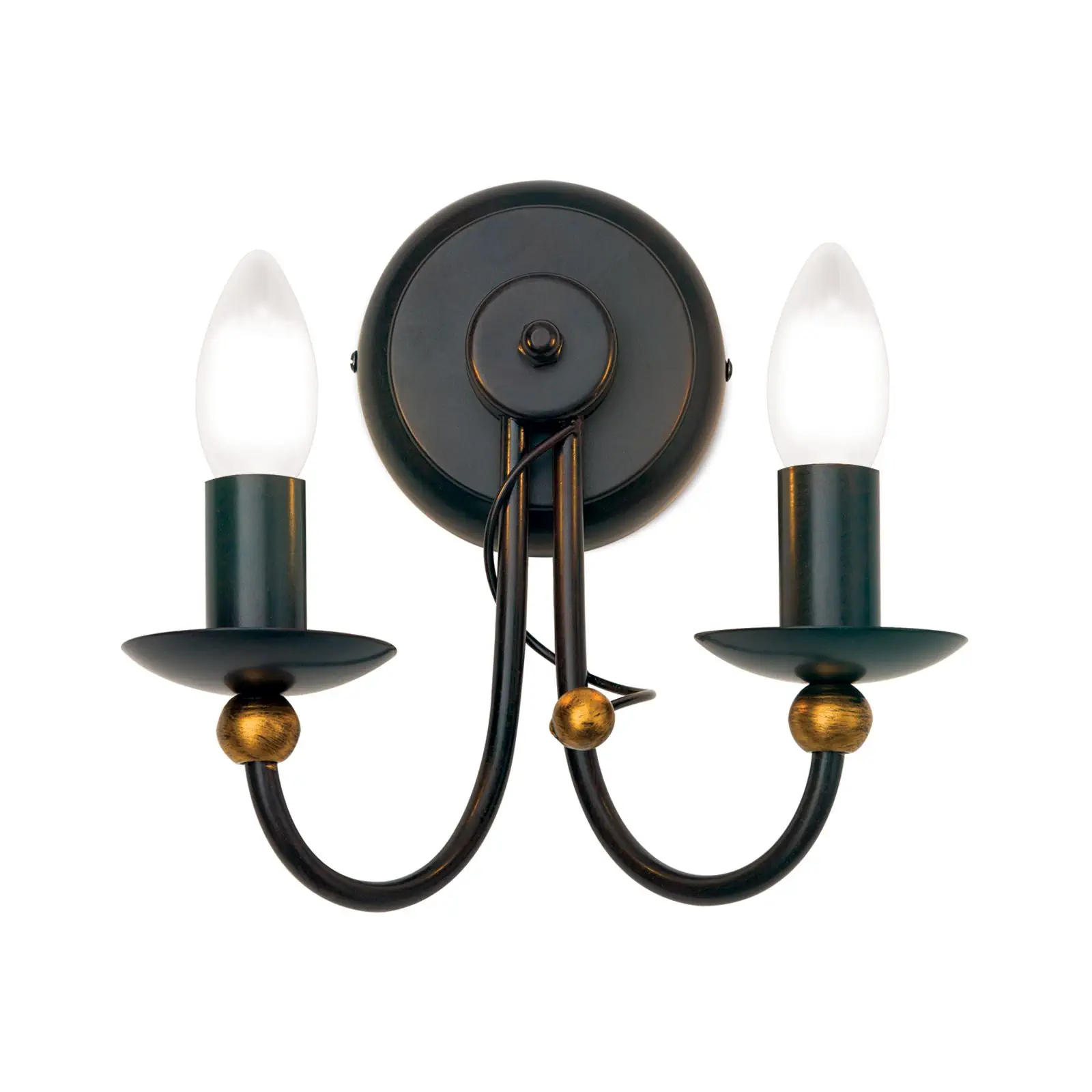 Zidna lampa GIOVANNI, sa dva izvora svetla, antik braon / zlatna - 4