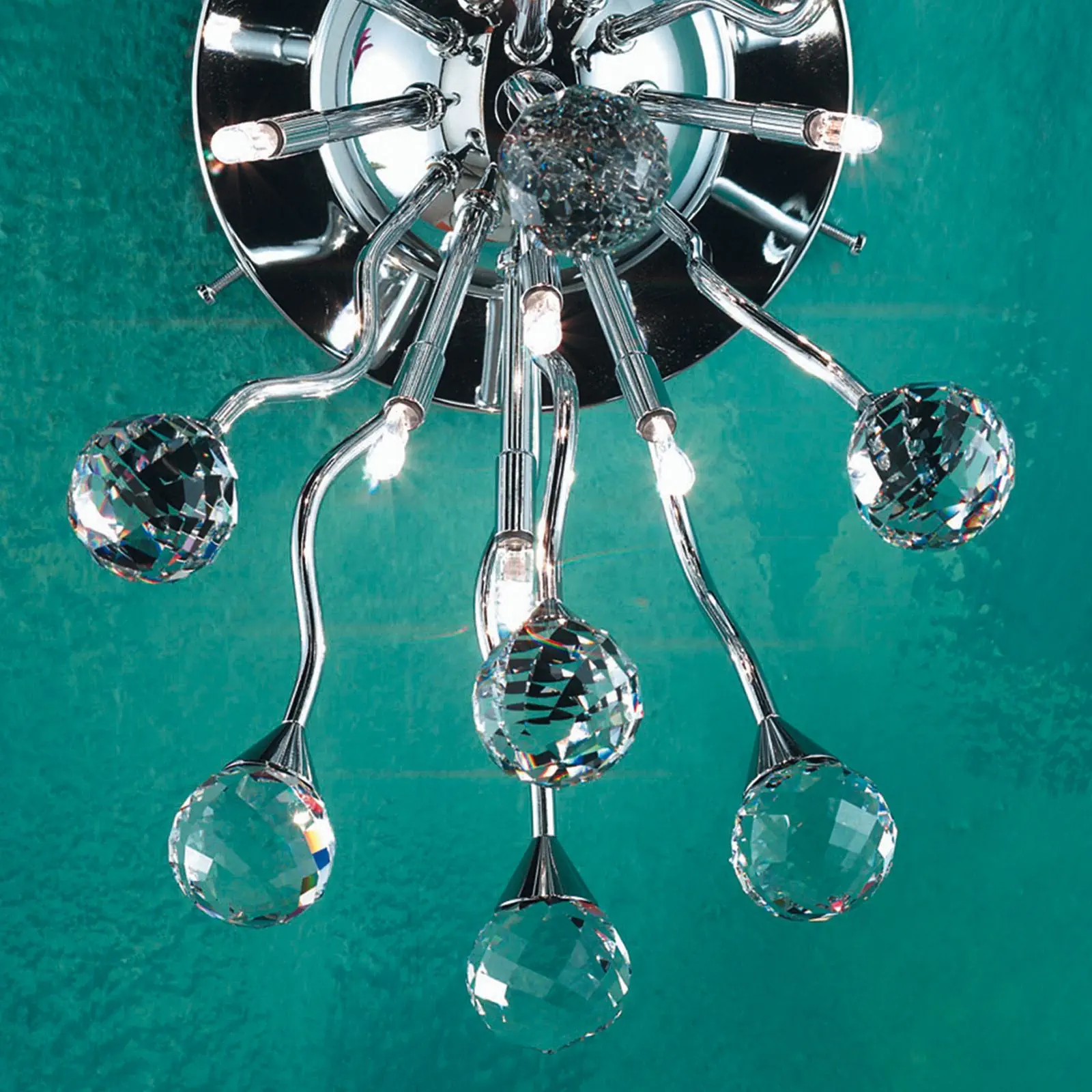 Zidna lampa GALAXY, sa deset izvora svetla, hromirana - 2