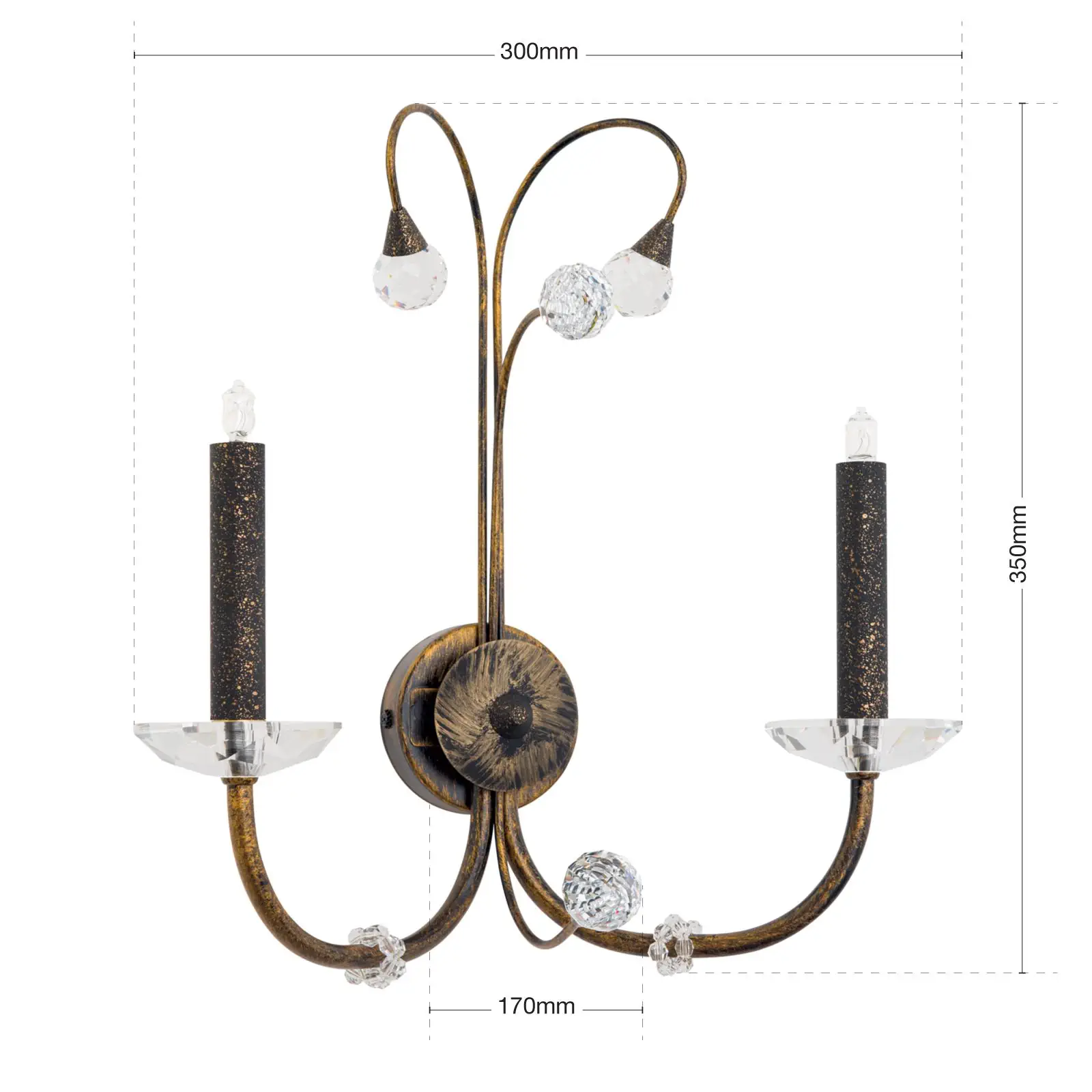 Zidna lampa EREMITAGE, sa dva izvora svetla, antik - 7