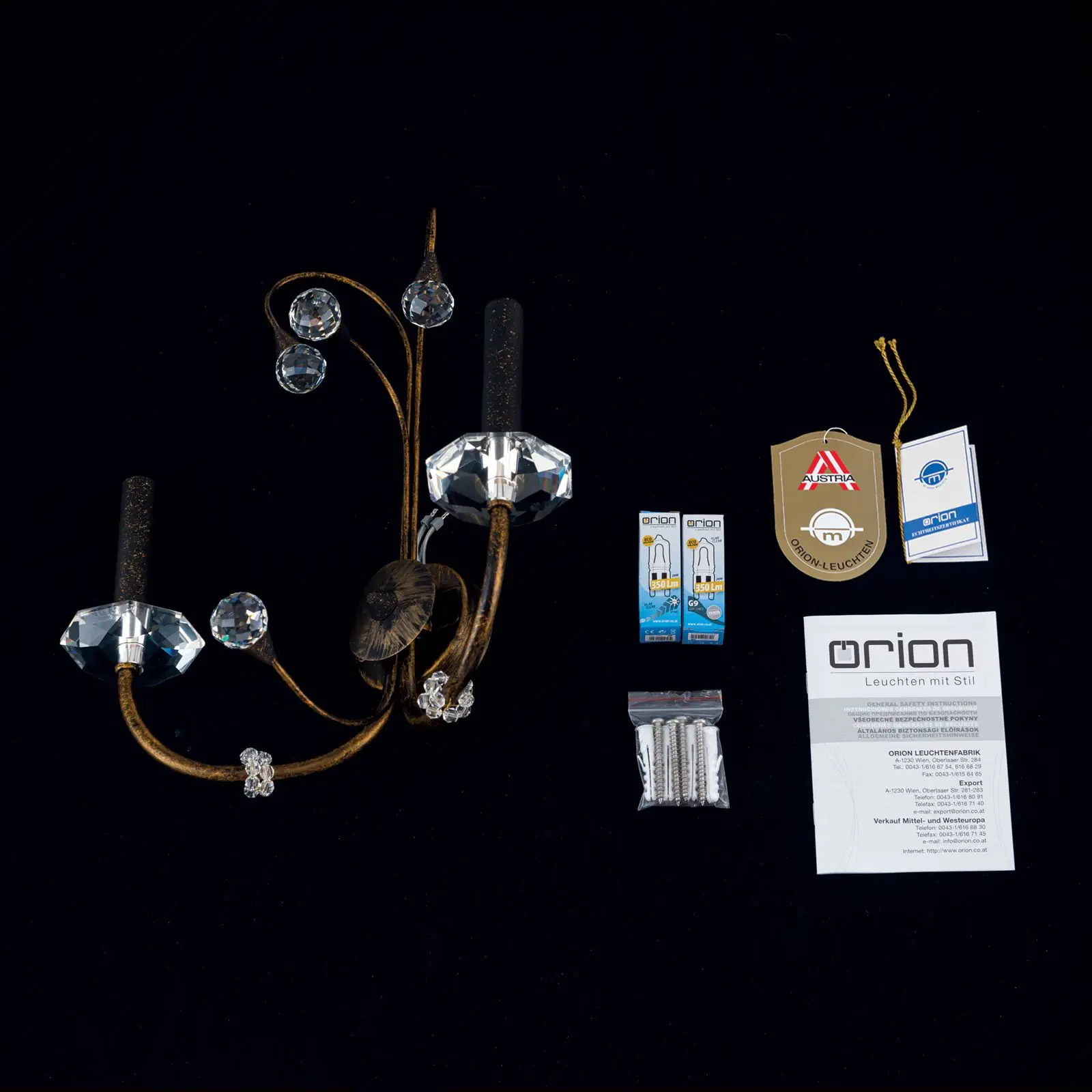 Zidna lampa EREMITAGE, sa dva izvora svetla, antik - 8