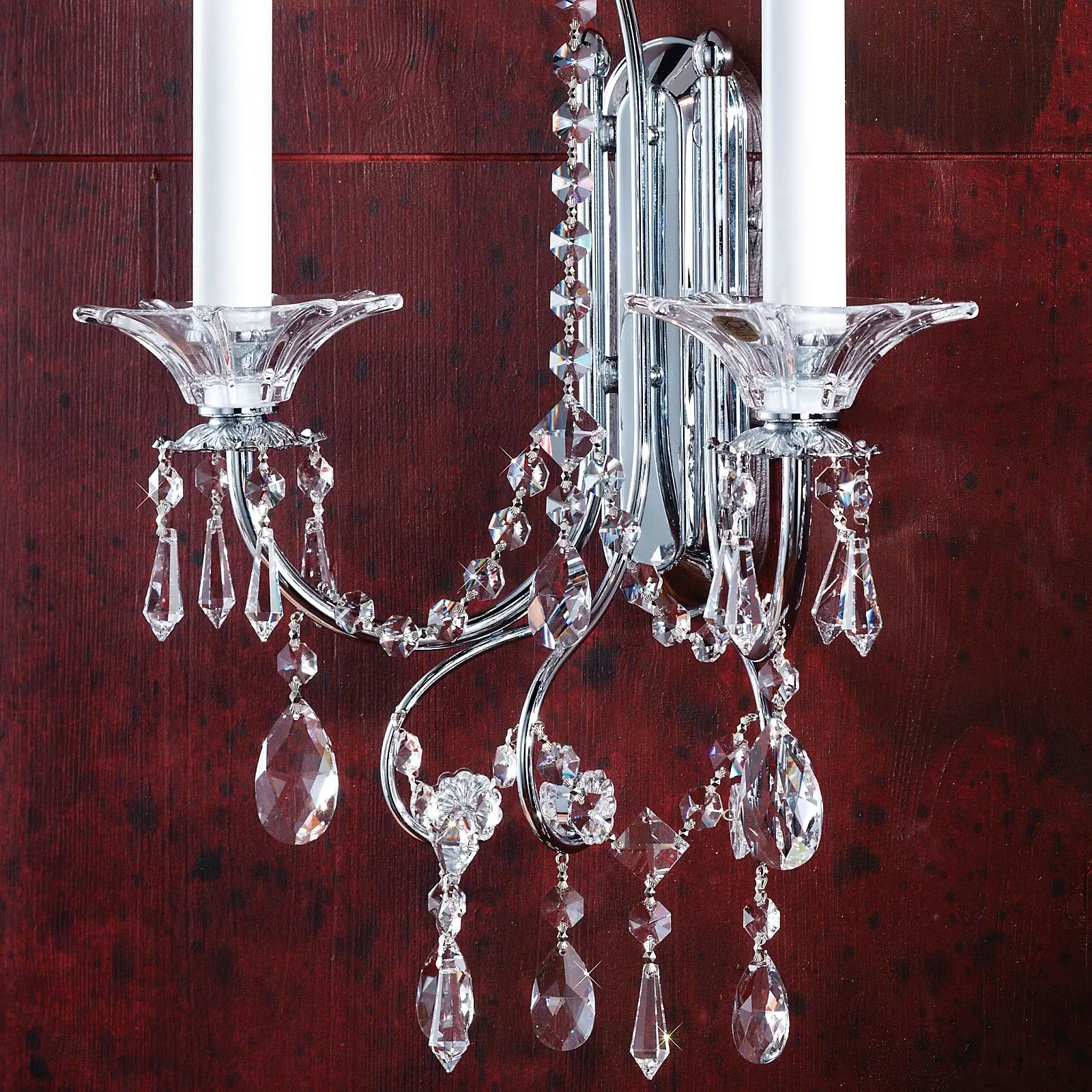 Zidna lampa KATHARINA, sa dva izvora svetla, hrom, H52 cm - 2