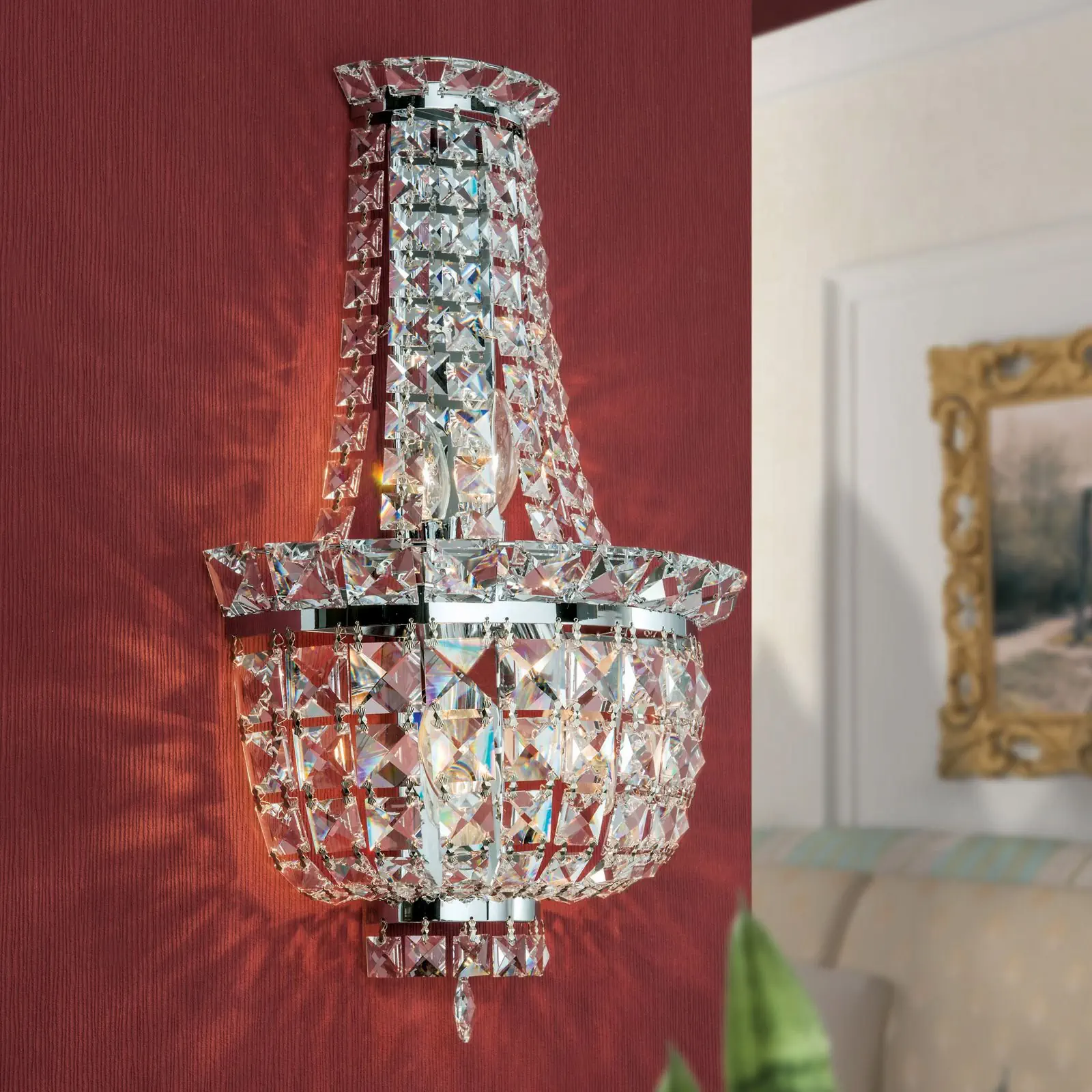 Zidna lampa AMBASSADOR, sa tri izvora svetla, hromirana - 1